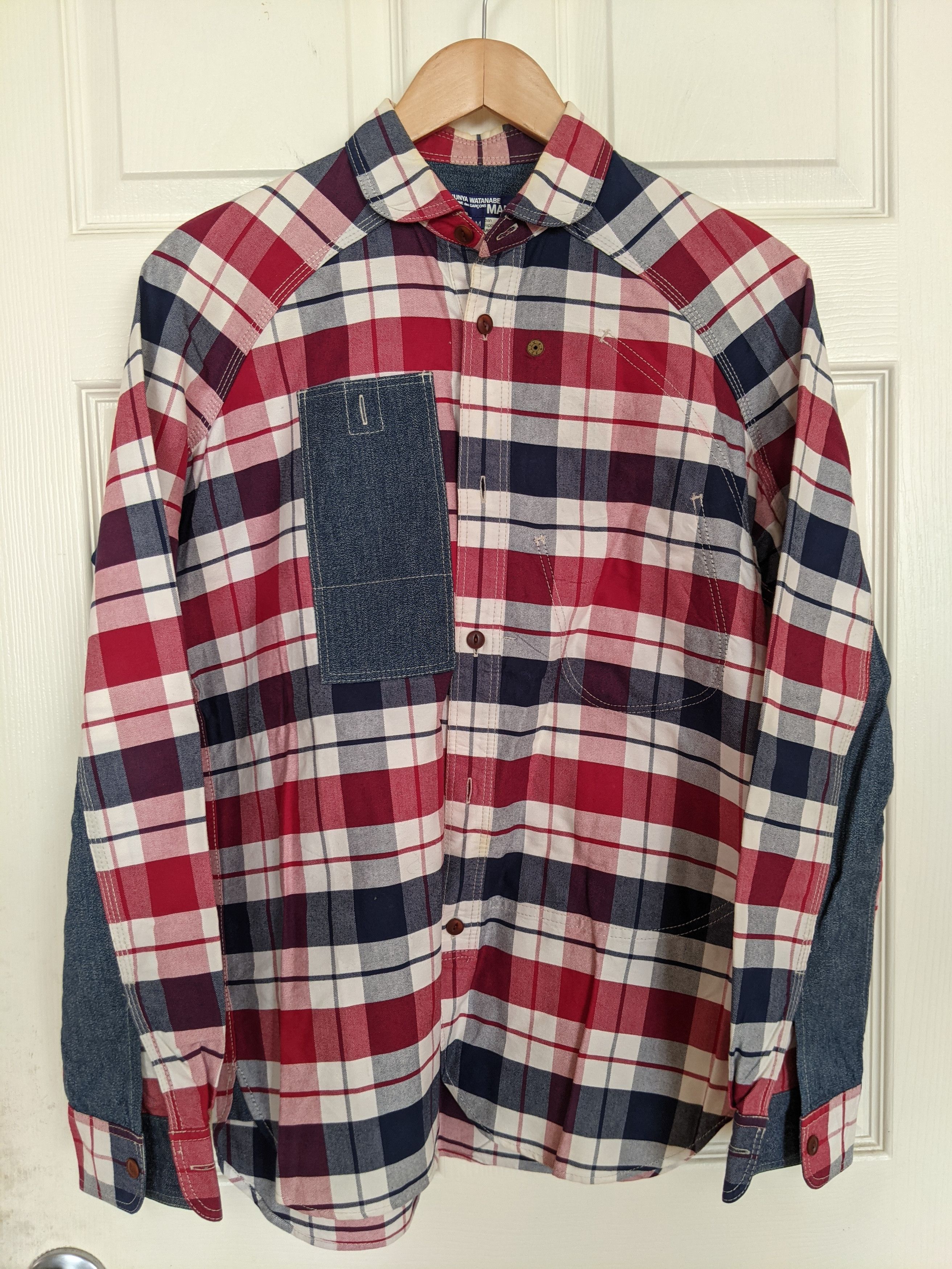 Junya Watanabe Comme Des Garcon Plaid Patchwork Shirt Size US M / EU 48-50 / 2 - 1 Thumbnail
