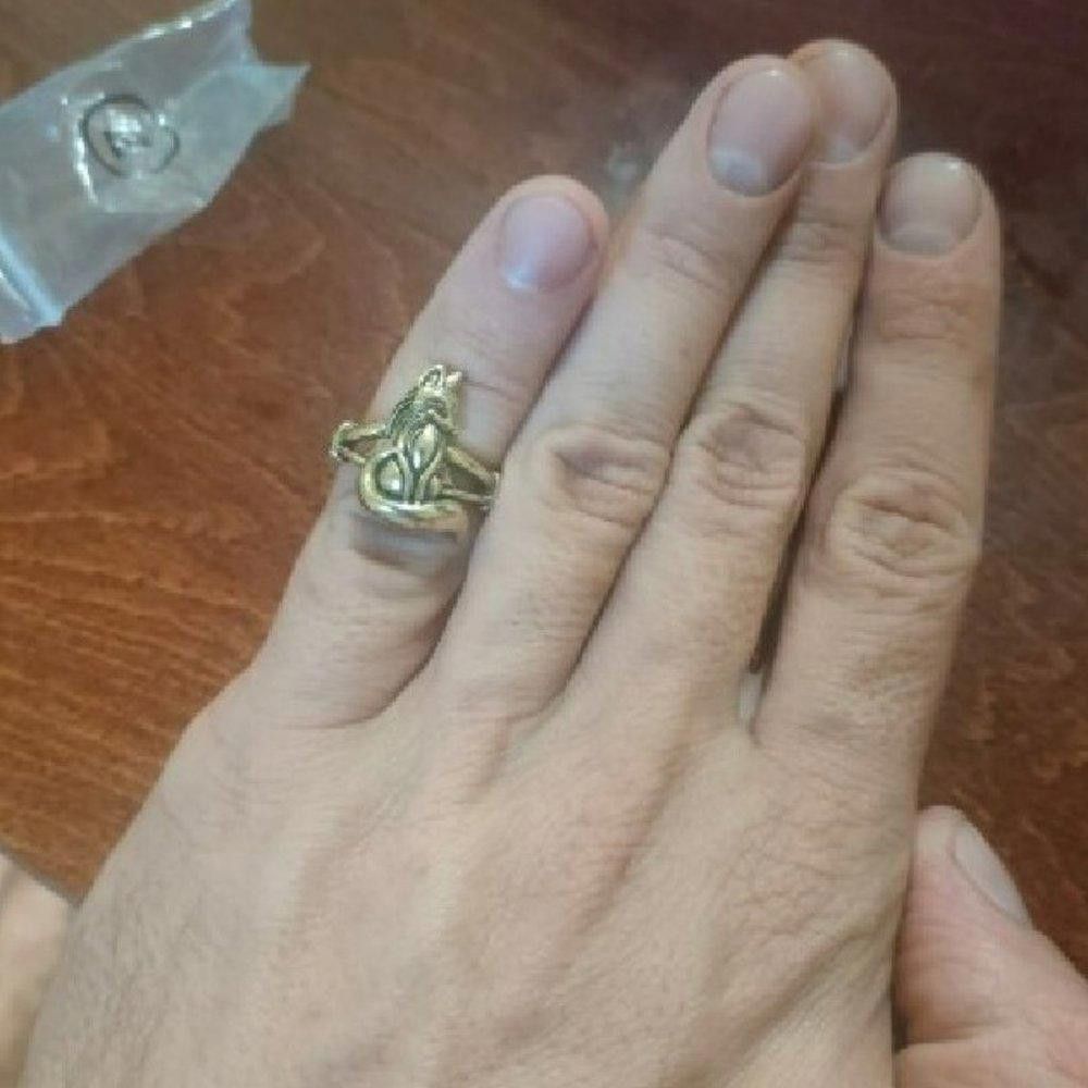 Designer 925 Silver Filled Old Fox Antique Gold Tone Ring - Size 6 Size ONE SIZE - 6 Thumbnail