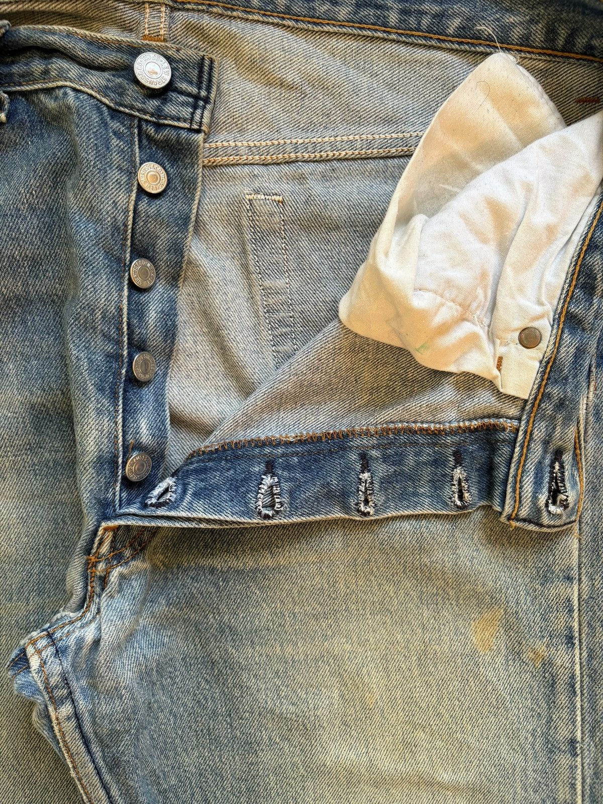 Levi's Vintage 90s Levis 501 Mud Wash Distressed Loose Jeans Size US 32 / EU 48 - 3 Thumbnail