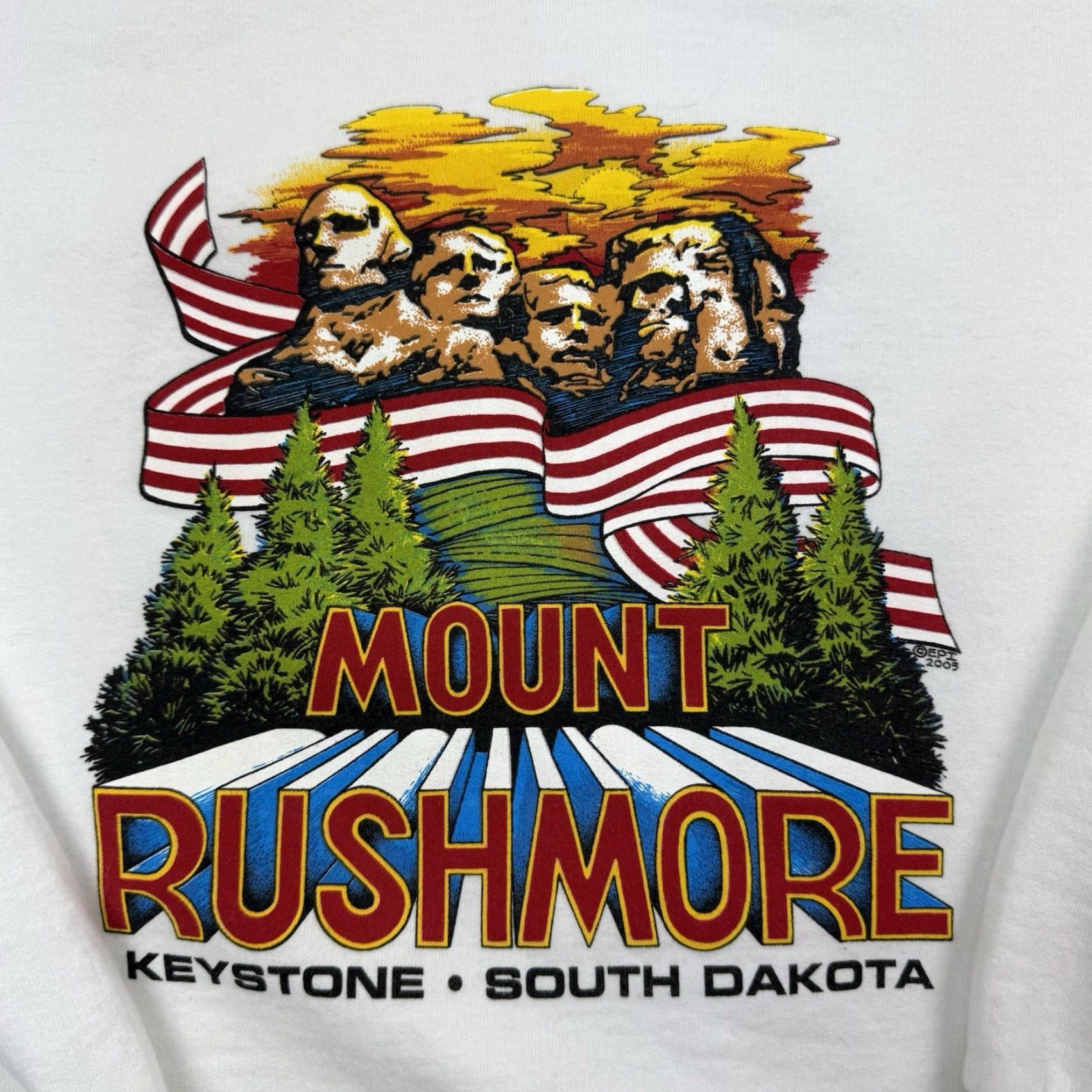 Fruit Of The Loom VINTAGE Fruit of the Loom Sweatshirt Men Large White Nature USA 2005 Y2K Pullover Size US L / EU 52-54 / 3 - 2 Thumbnail