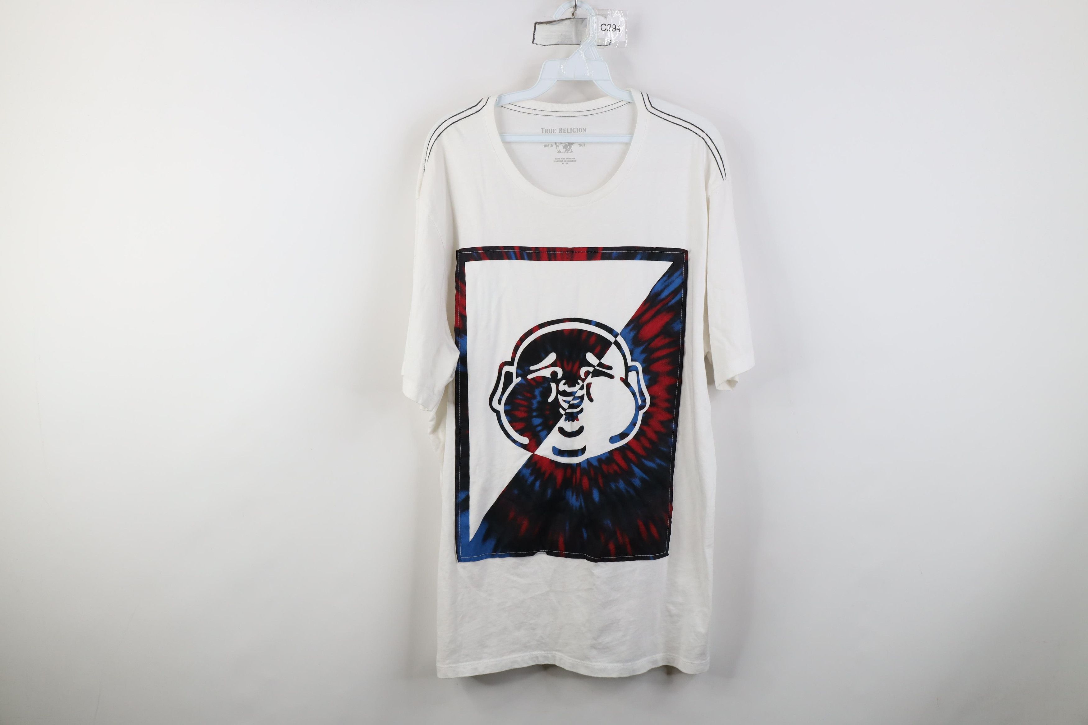 True Religion True Religion Dye Buddha Short Sleeve T-Shirt White Cotton Size US XL / EU 56 / 4 - 1 Thumbnail