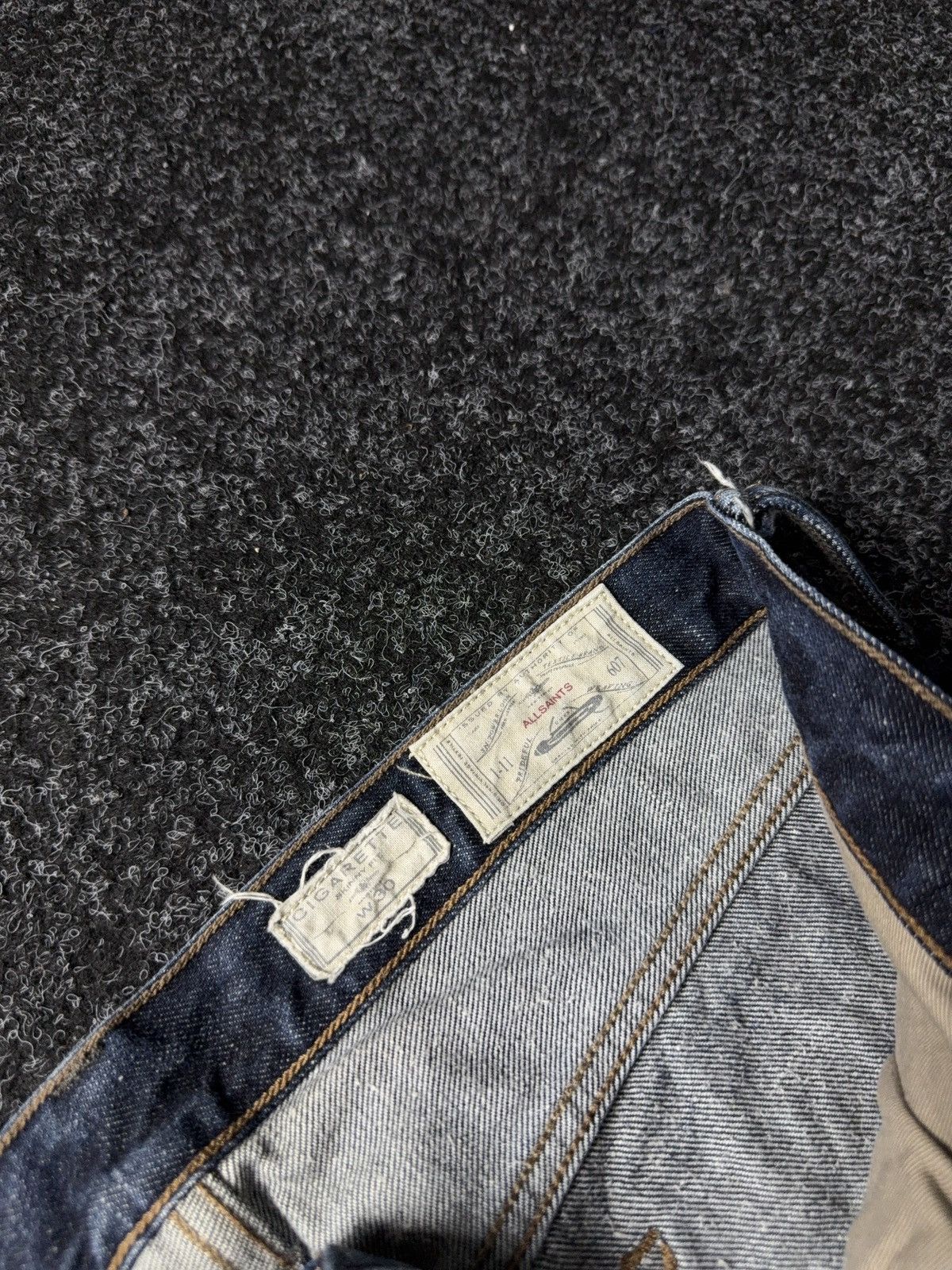 Allsaints AllSaints 00s Cigarette Slim Blue Distressed Denim Jeans Size US 31 - 8 Thumbnail