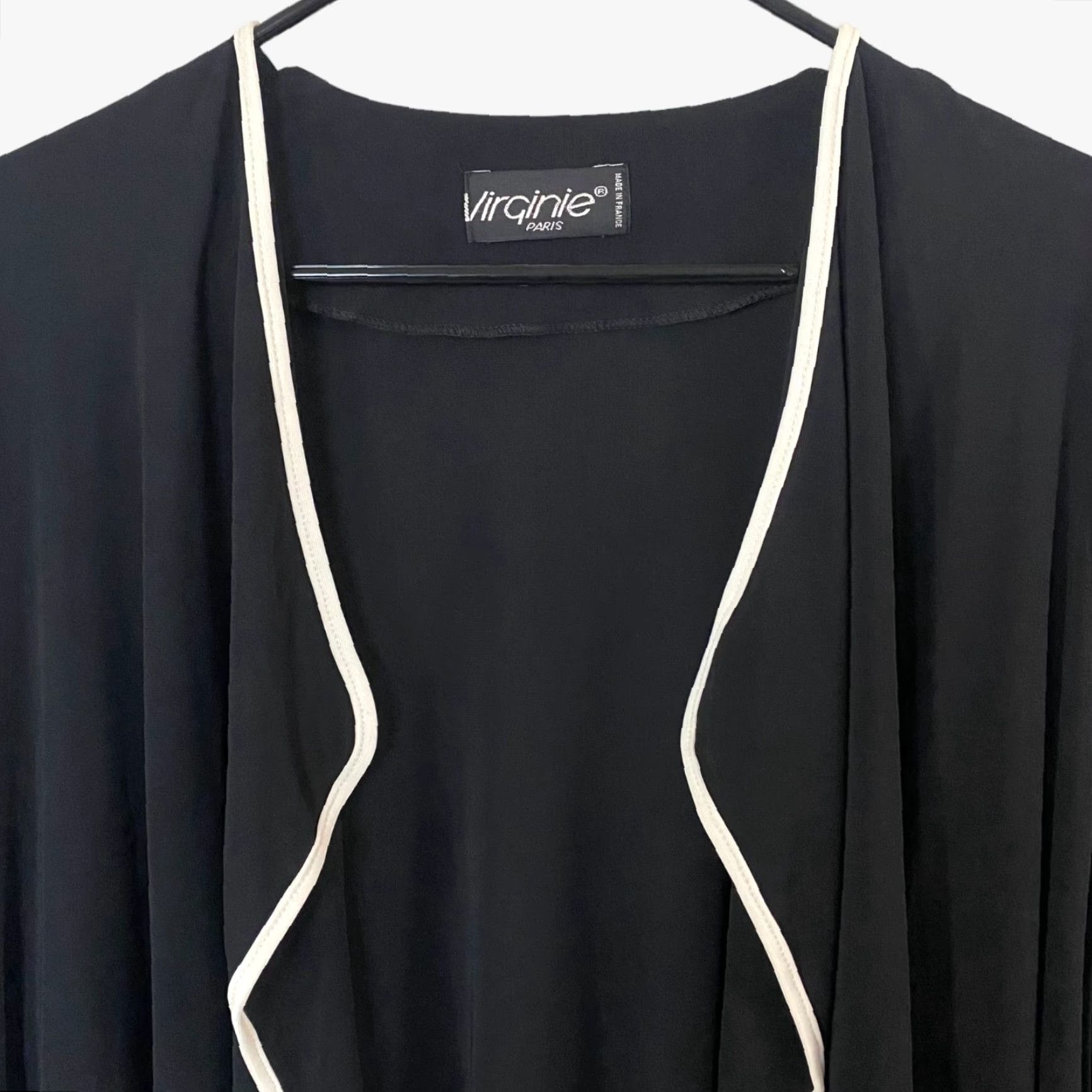 Vintage VINTAGE Virginie Paris Drape Open-Front Cardigan Sweater Black Womens M Cardigan Paris Open-Front Long Sleeve Women Size M / US 6-8 / IT 42-44 - 5 Thumbnail