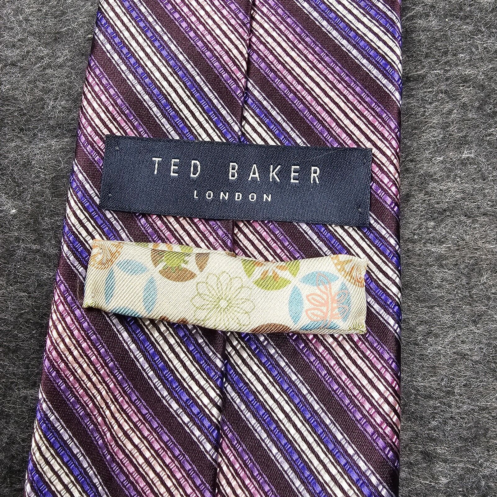 Ted Baker Ted Baker Tie 100% Italian Silk Repp Purple Designer USA 59" Size ONE SIZE - 10 Thumbnail