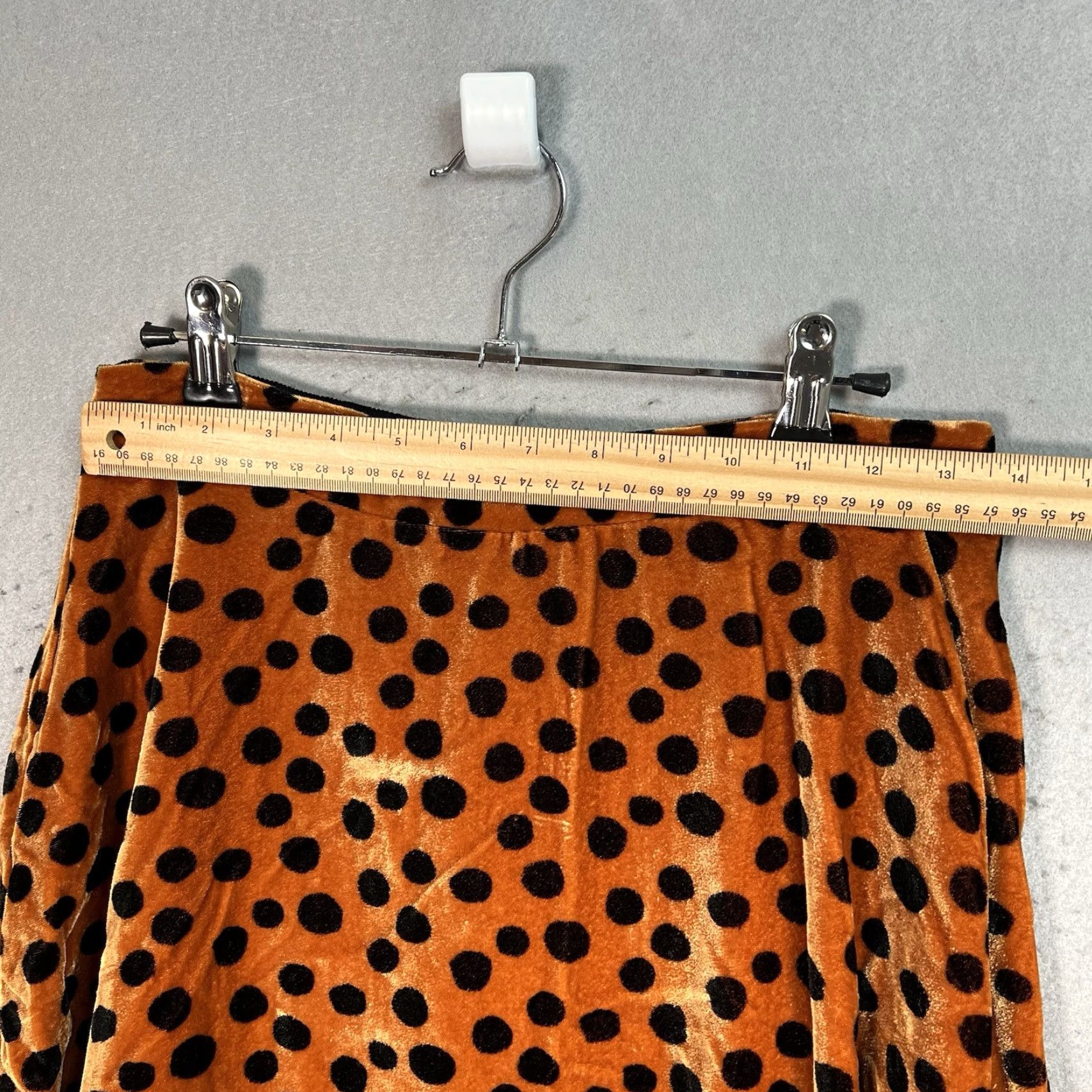 Madewell VINTAGE Madewell Velvet Leopard Dot Mini Skirt Womens Size 2 Orange Short Size 26" / US 2 / IT 38 - 2 Thumbnail