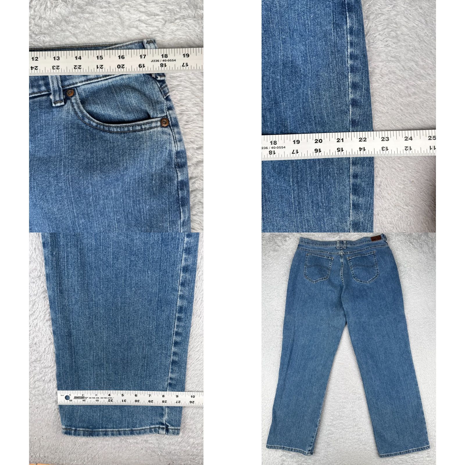 Lee VINTAGE Lee Jeans Women 16 Blue Denim Relaxed Straight Leg Cotton Blend 34x31 Jeans Size 38" / US 16 / IT 52 - 9 Thumbnail