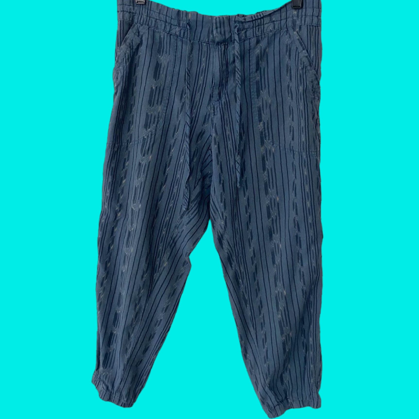 Prana prAna Arlie Slim-Fit Jogger Pants Blue Mid-Rise Ankle Length Women M Regular Slim Casual Beac h Bohemian Festival Nature Pockets Elastic Waist Size 32" / US 10 / IT 46 - 1 Thumbnail