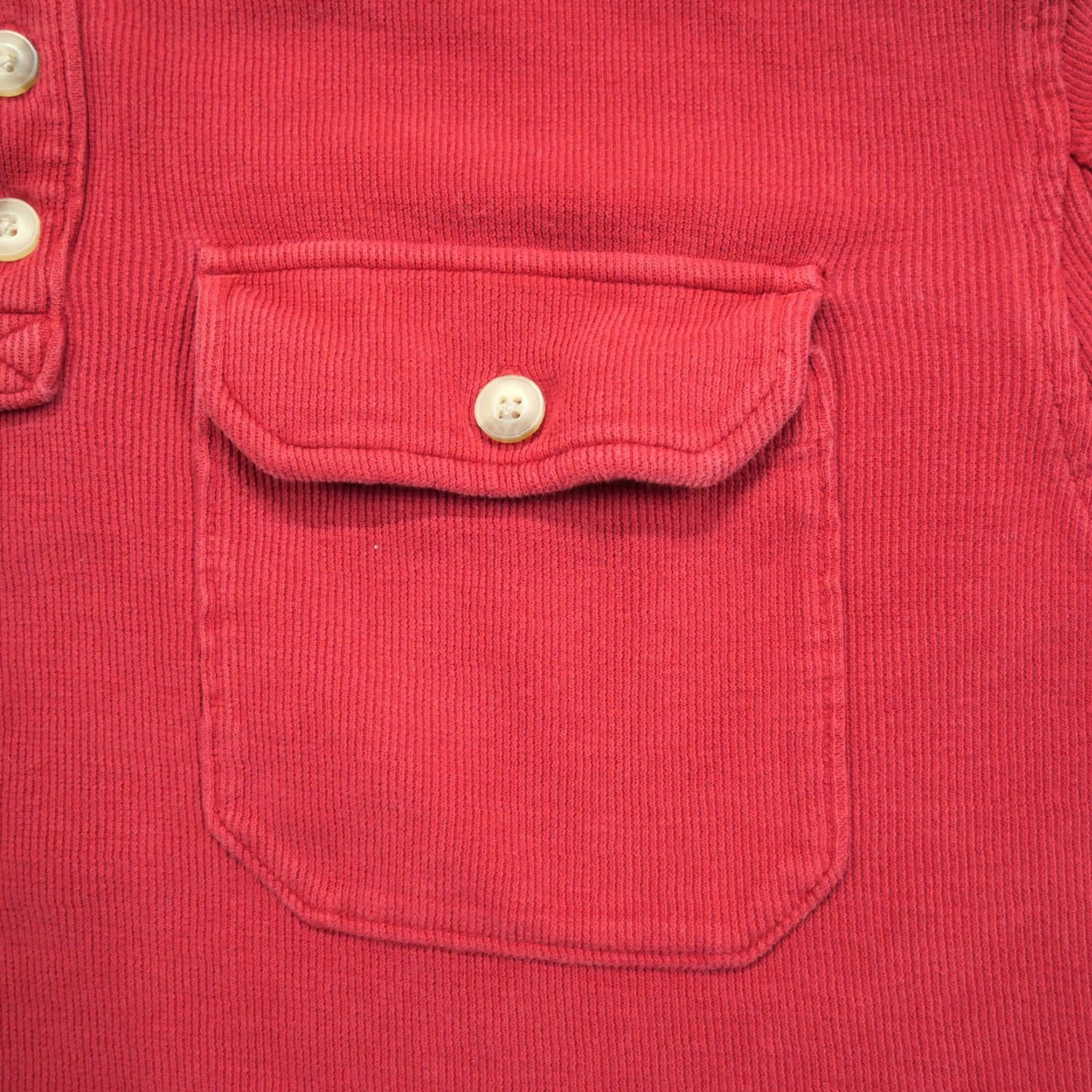 CO Duluth Shirts Mens Medium Red Henley Ribbed Pocket 90s Vintage Shirt Mens Size US M / EU 48-50 / 2 - 2 Thumbnail
