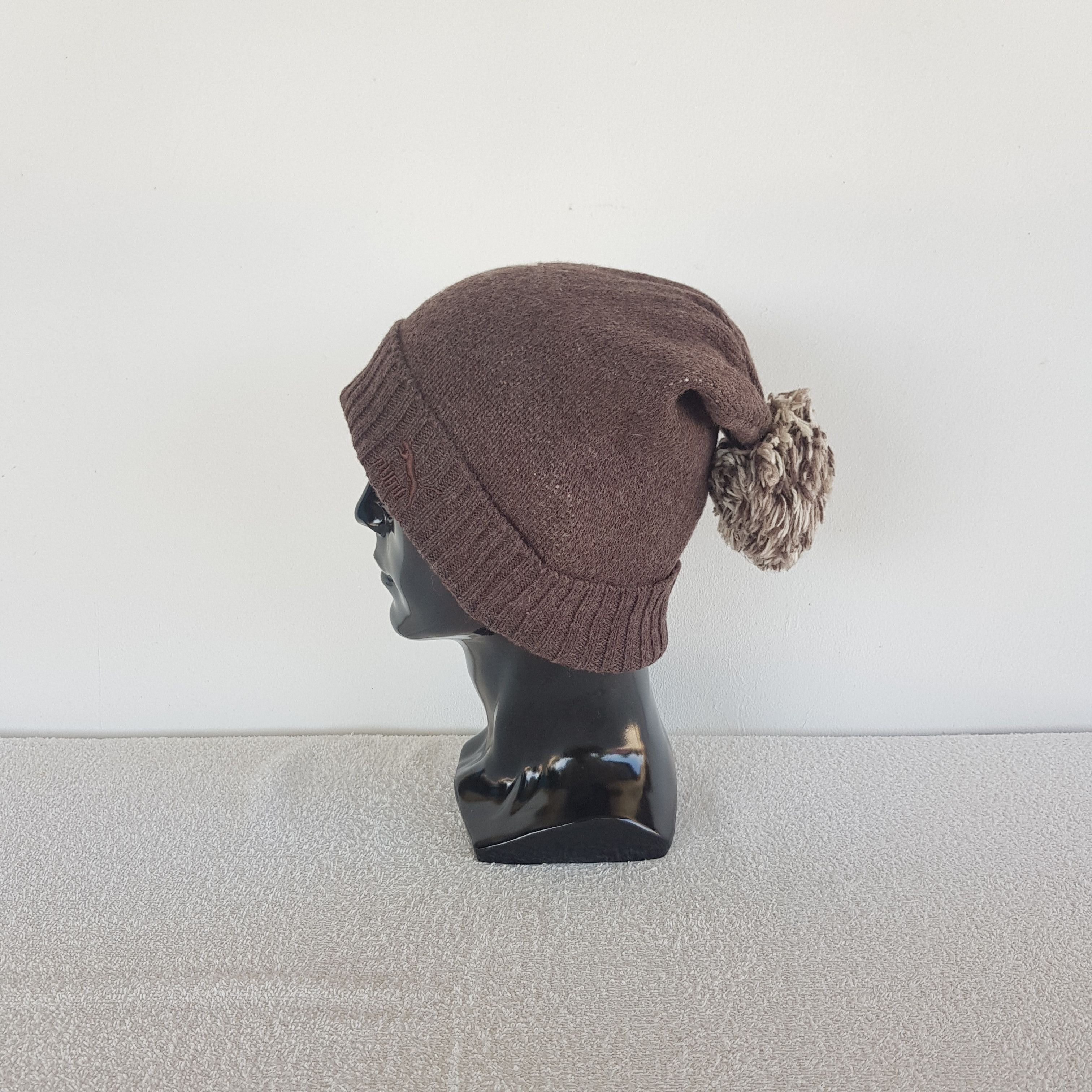 Puma Vintage Puma Beanie Pom Pom Knit Snow Caps Hats. Size ONE SIZE - 4 Thumbnail