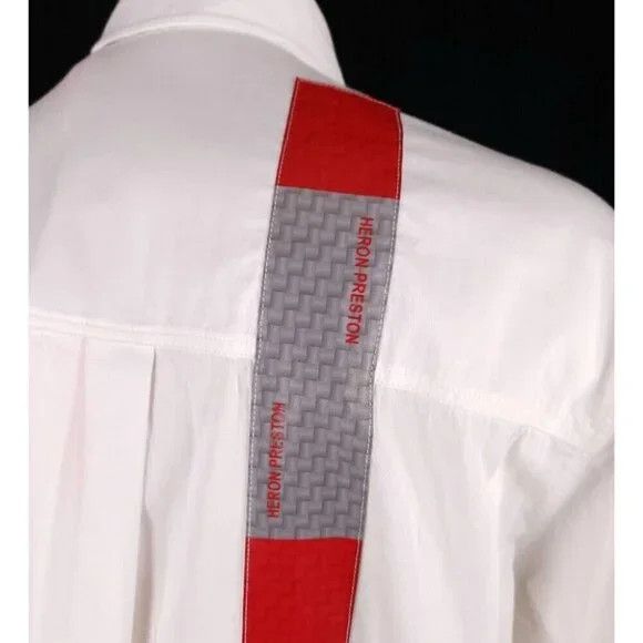 Heron Preston Heron Preston Cotton Twill Poplin Shirt M Mens White Size US M / EU 48-50 / 2 - 9 Thumbnail