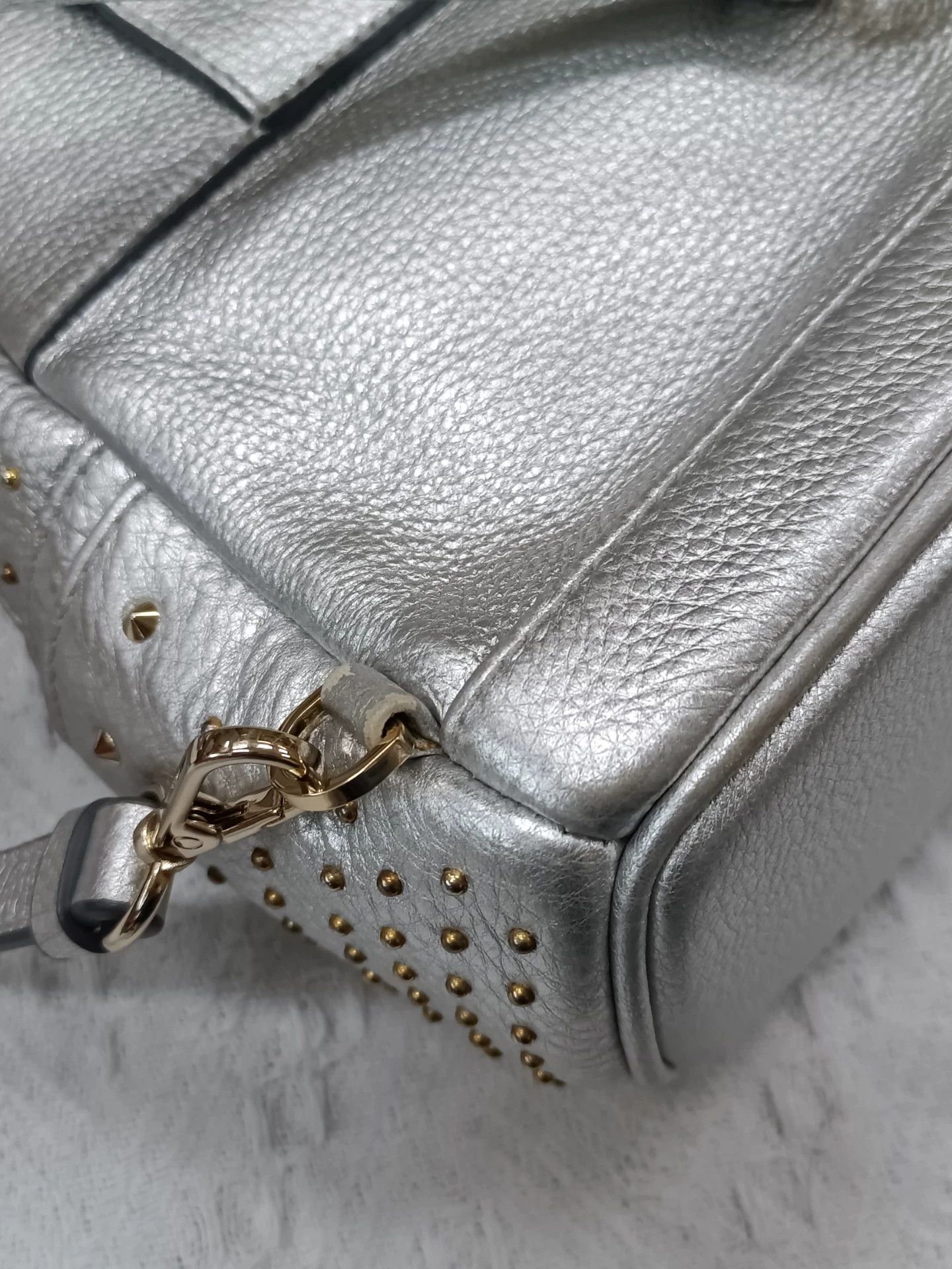 MCM MCM Silver Studded Backpack 17x19 (No Handle) Size ONE SIZE - 7 Thumbnail