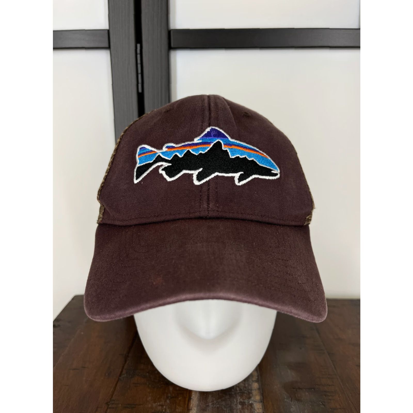 Patagonia Patagonia Hat Cap Snap Back Adult One Size Brown Fitz Roy Embroidered Trout Trucker Hat Mens Size ONE SIZE - 2 Thumbnail