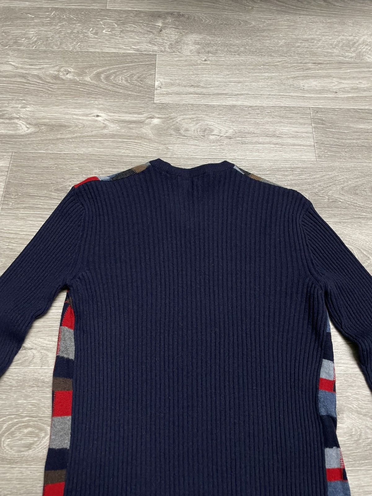 Dolce & Gabbana Dolce Gabbana Multicolored Checkered Pattern V-Neck Sweater Size L / US 10 / IT 46 - 21 Thumbnail