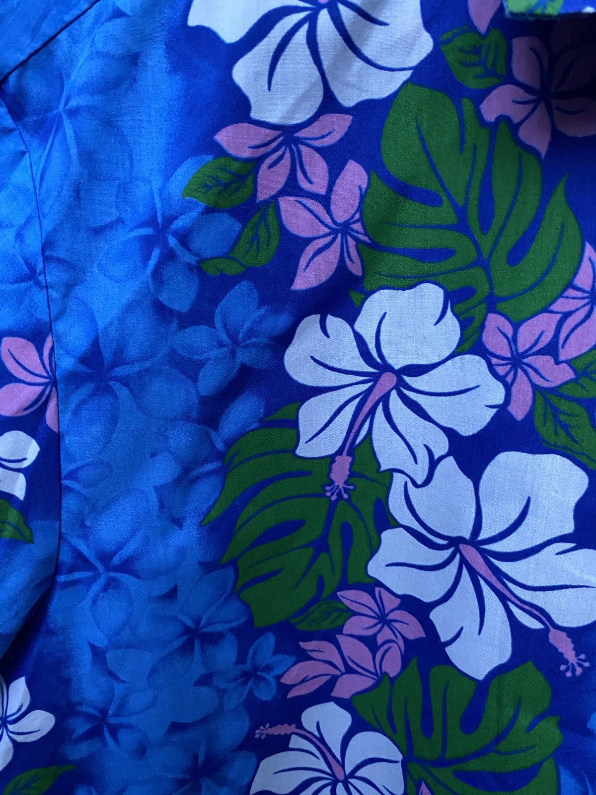 Vintage Blue Vintage Hawaiian Short Sleeve Shirt Floral Leaves Size US L / EU 52-54 / 3 - 6 Thumbnail