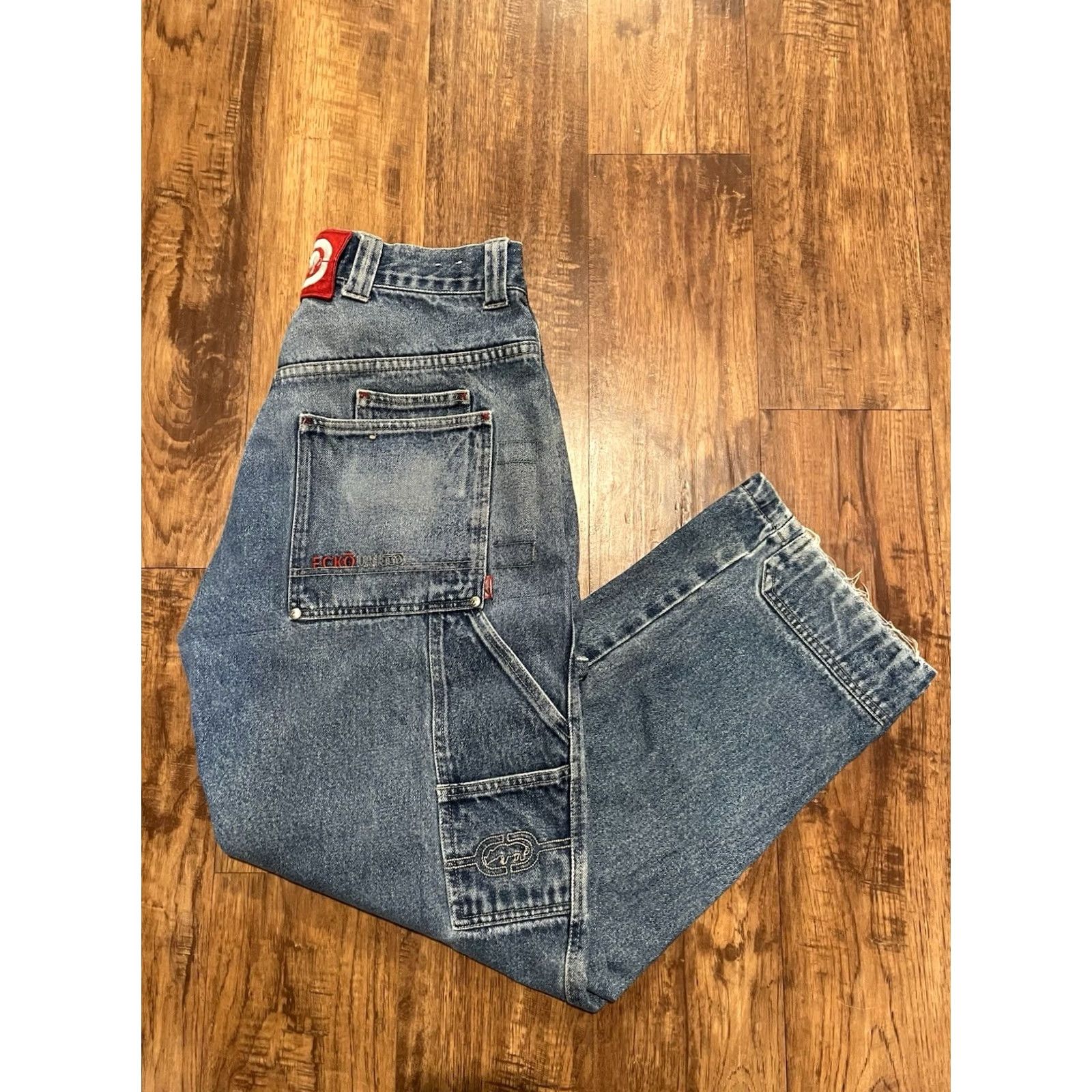 Ecko Unltd. VTG Ecko Unltd Jeans Denim Mens 34 32x28 Wide Leg Loose Fit Blue 90s Y2K F599 Size US 34 / EU 50 - 2 Thumbnail