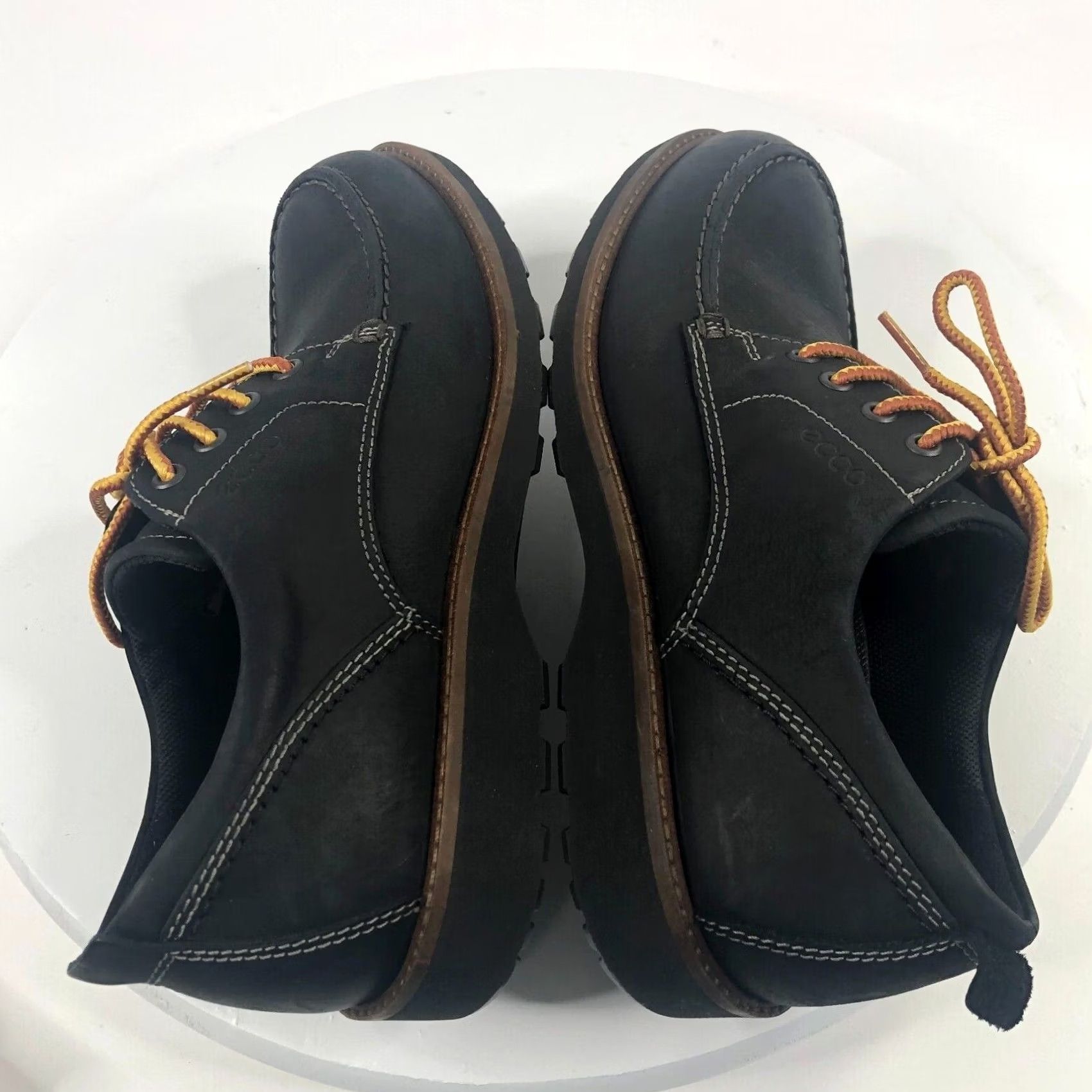 Ecco Ecco Hydromax Moc Toe Lace Up Mens Size 7/7.5 US Navy Blue 41 EUC EU Shoe Lace Up Leather Formal Boots B Solid Navy Mens Size US 7 / EU 40 - 5 Thumbnail