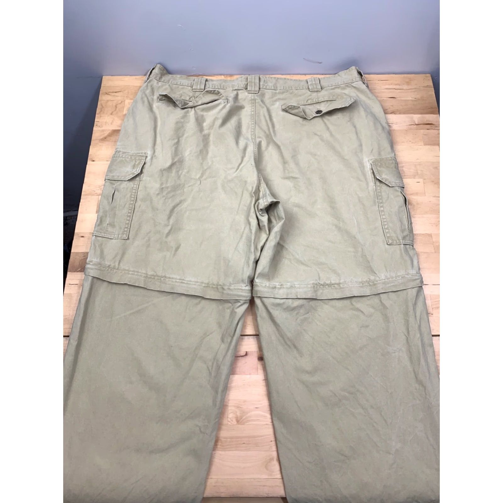 Vintage LL Beans Mens Convertible Pants Cargo 42x33 Beige Outdoor Hiking Camping Size US 42 / EU 58 - 3 Thumbnail