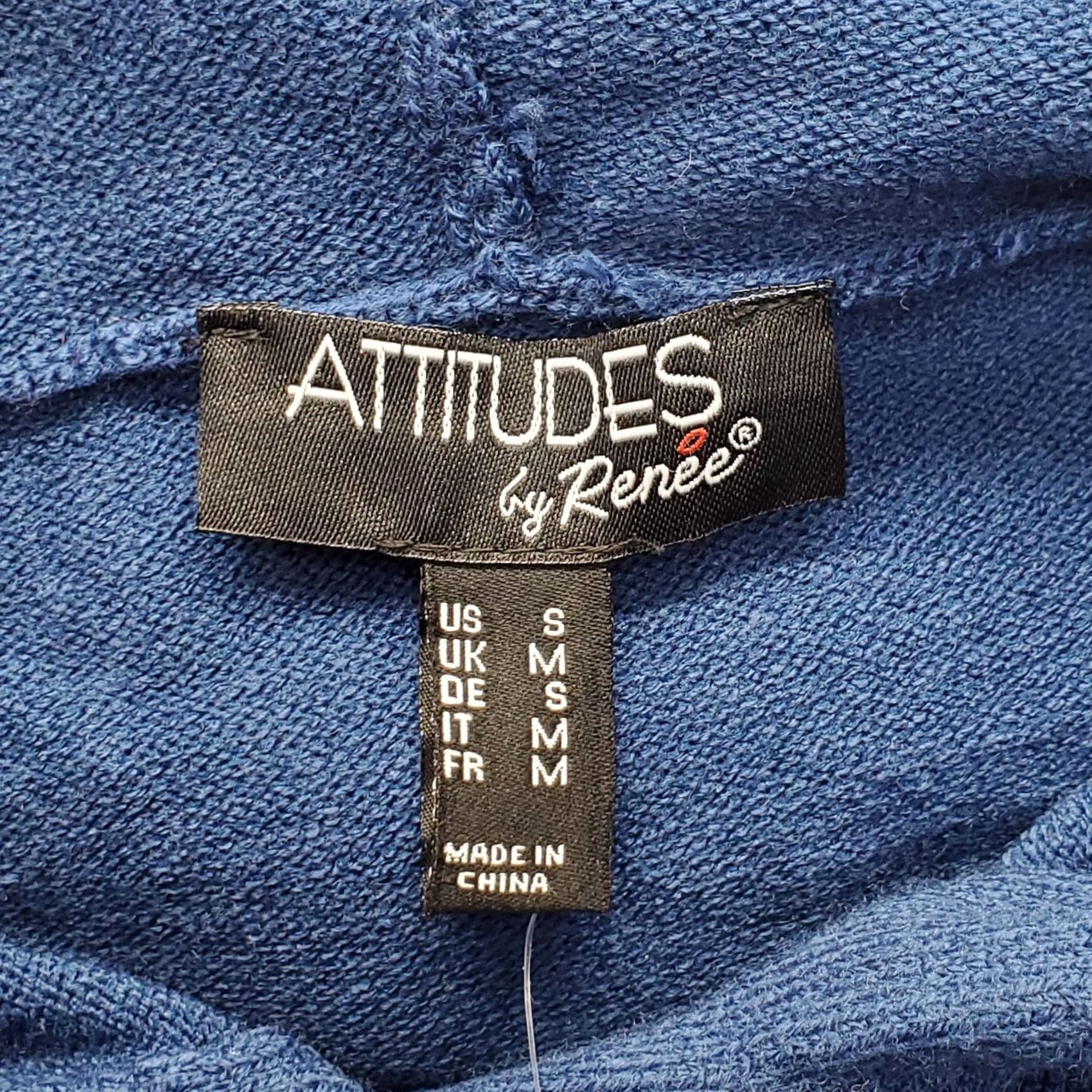 Vintage Attitudes Attitudes by Renee Sweater Womens S Hooded Blue Knit Size S / US 4 / IT 40 - 5 Thumbnail