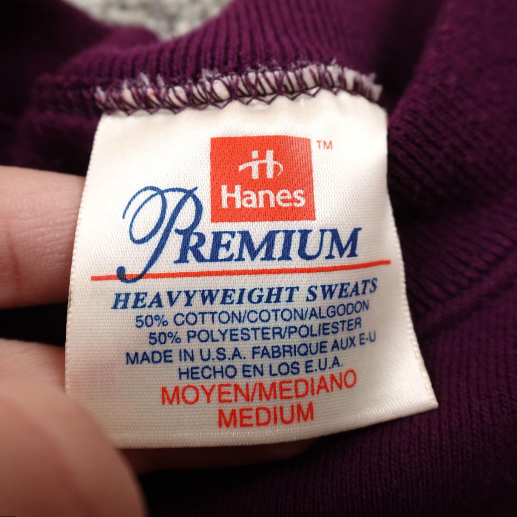 Hanes VTG Hanes Sweatshirt Mens M Purple Black Stripe Pullover Crewneck Sweater USA Size US M / EU 48-50 / 2 - 4 Thumbnail