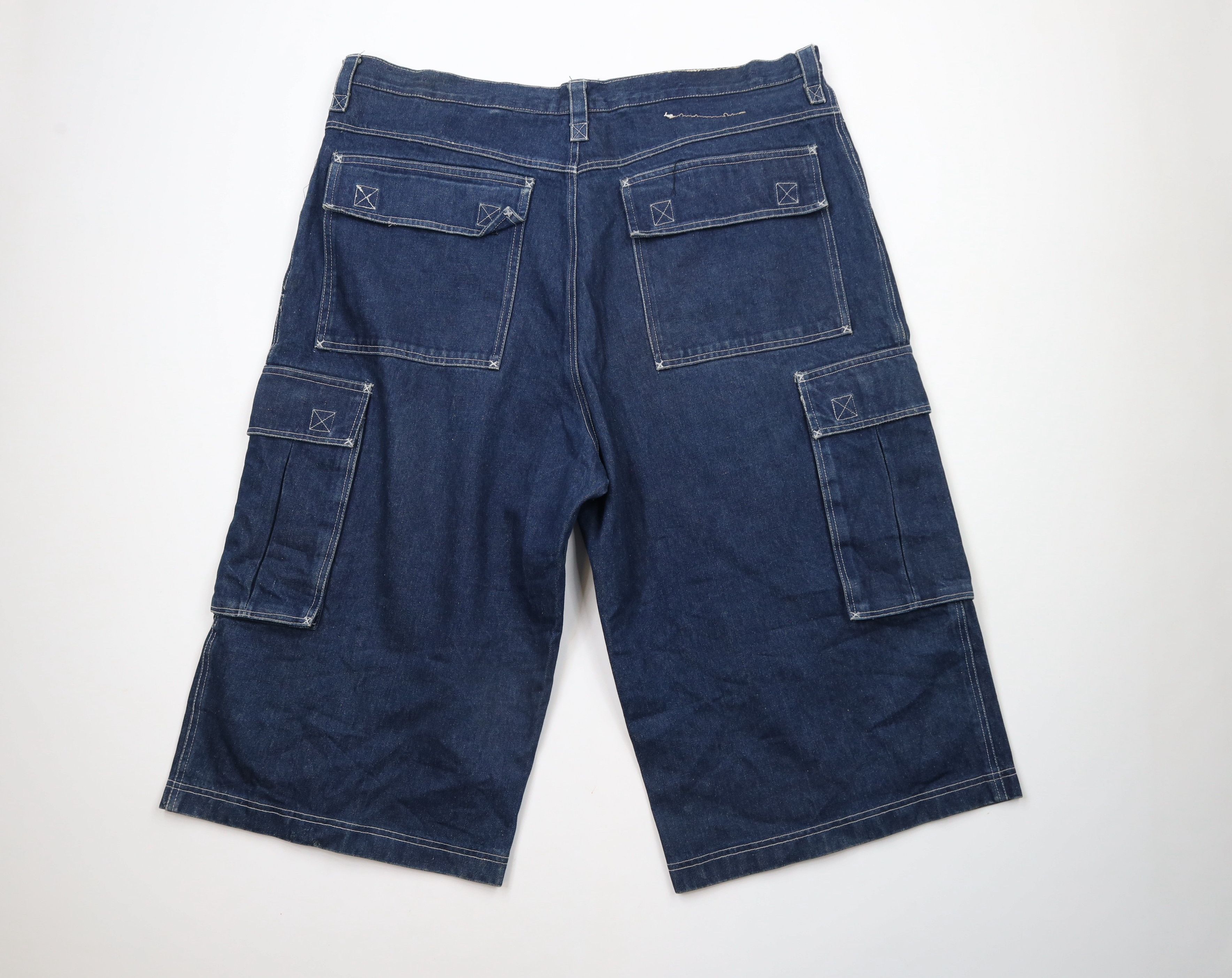 Vintage Vintage 90s Streetwear Baggy Fit Denim Cargo Shorts Jorts Size US 42 / EU 58 - 12 Thumbnail
