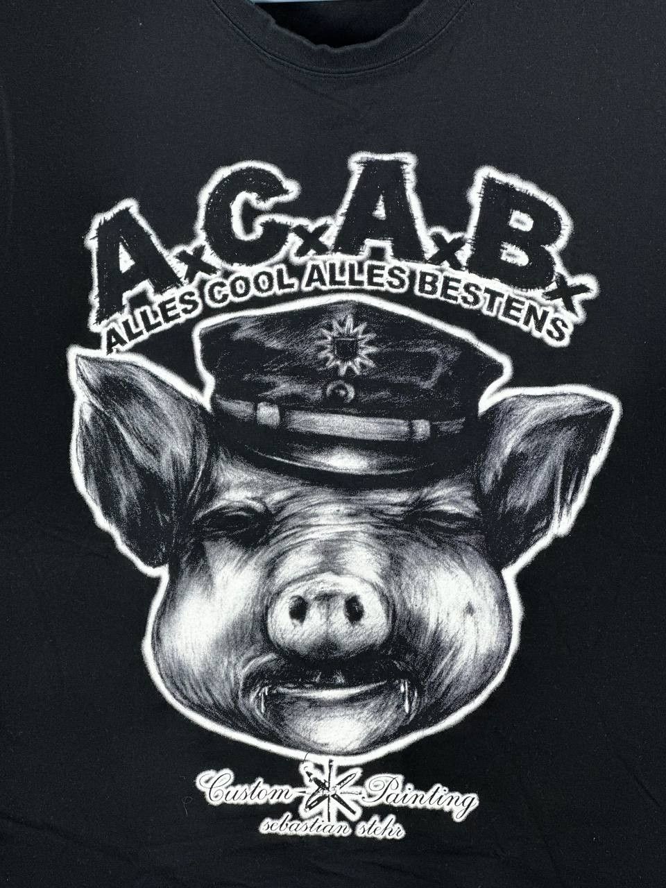 Vintage Vintage ACAB Pig Print Police Sleeveless T Shirt Size US XL / EU 56 / 4 - 4 Thumbnail