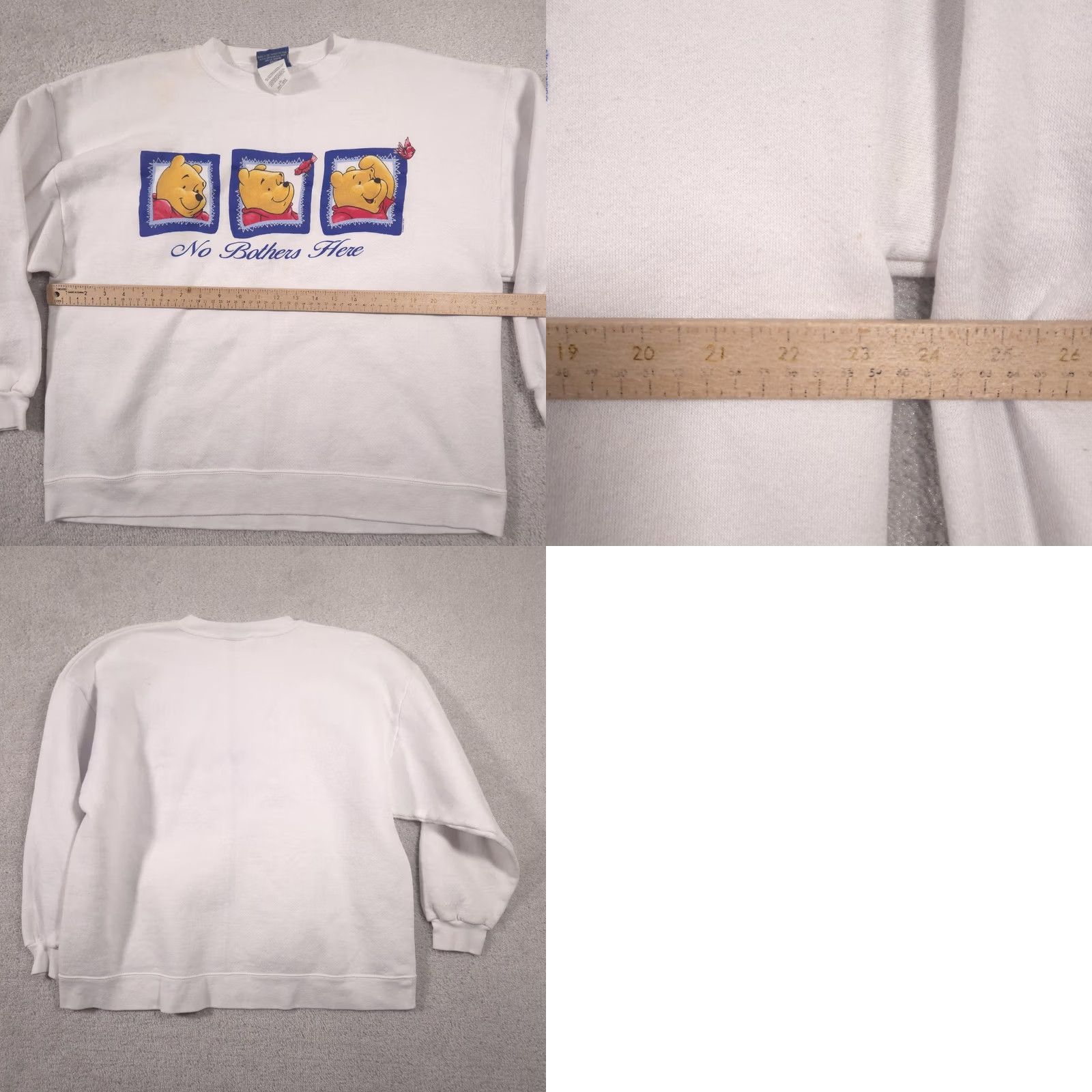 Hereu VINTAGE Pooh Sweatshirt Mens XL White No Bothers Here Pooh Graphic 90s Size US XL / EU 56 / 4 - 10 Thumbnail