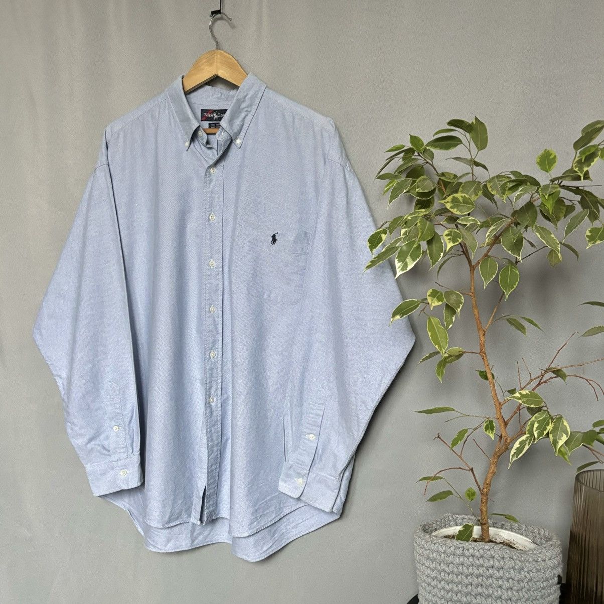 Polo Ralph Lauren Polo Ralph Lauren Big shirt xl blue cotton rare vintage Size US XL / EU 56 / 4 - 1 Thumbnail