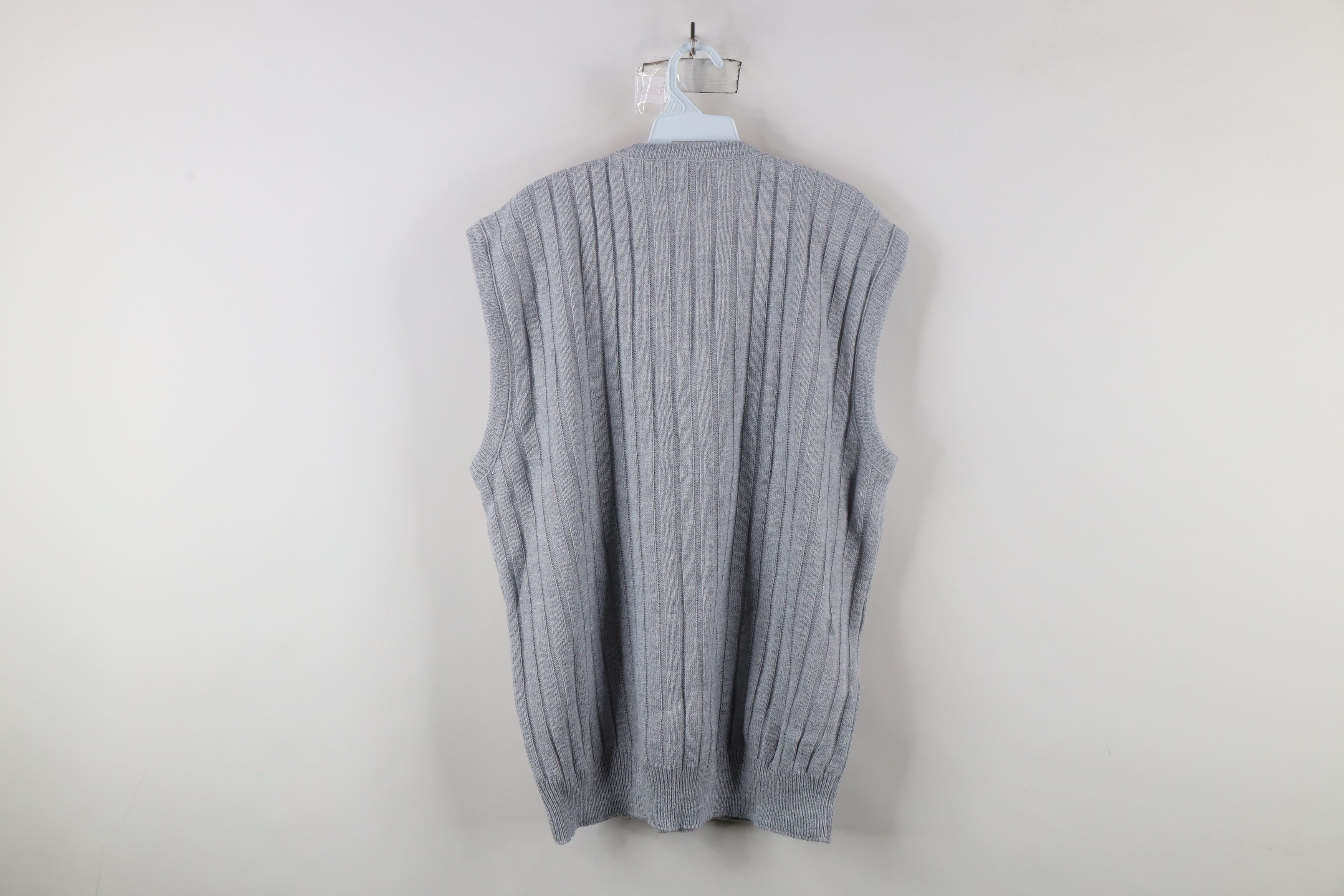 Vintage Deadstock Vintage 70s Streetwear Knit Sweater Vest Gray USA Size US XXL / EU 58 / 5 - 5 Thumbnail