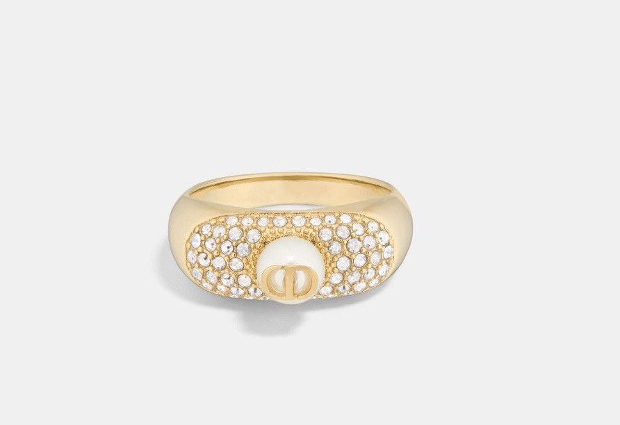 Dior Dior D-FUSION RING Gold-Finish Metal with White Resin Pearl Size ONE SIZE - 3 Thumbnail