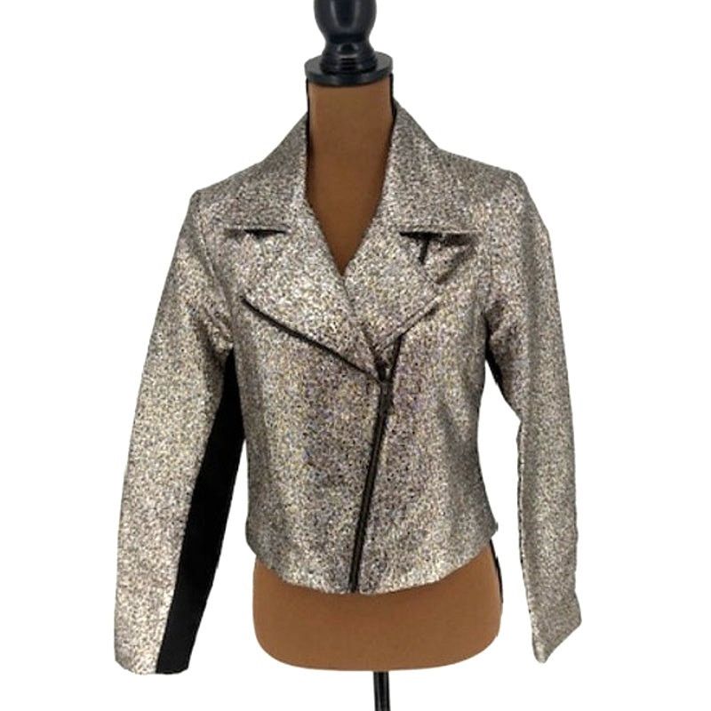 Sachin & Babi SACHIN + BABI Metallic Moto Jacked in Gold & Silver Size S / US 4 / IT 40 - 2 Thumbnail
