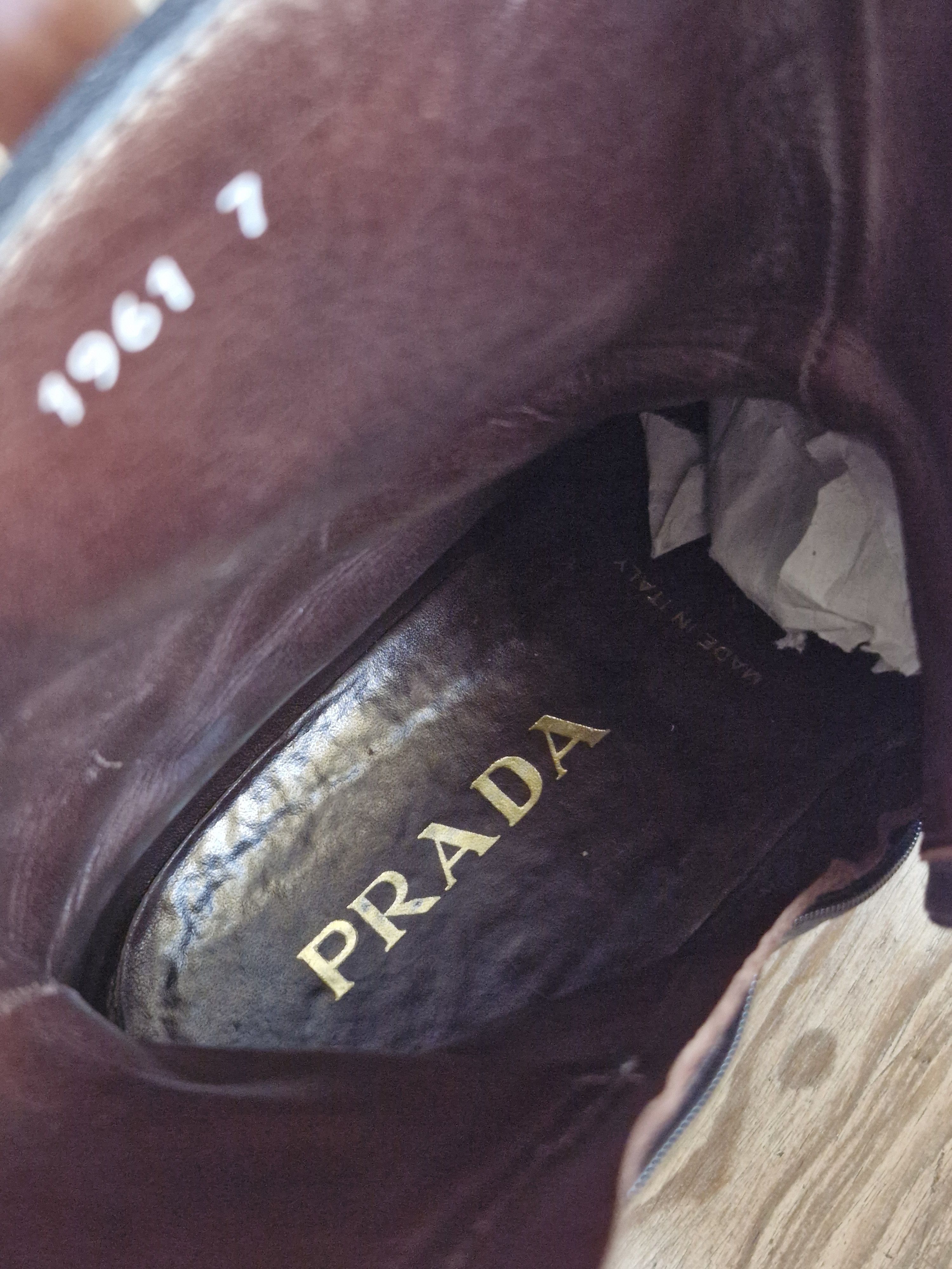 Vintage archive late 90s Prada square-toe side-zip boots