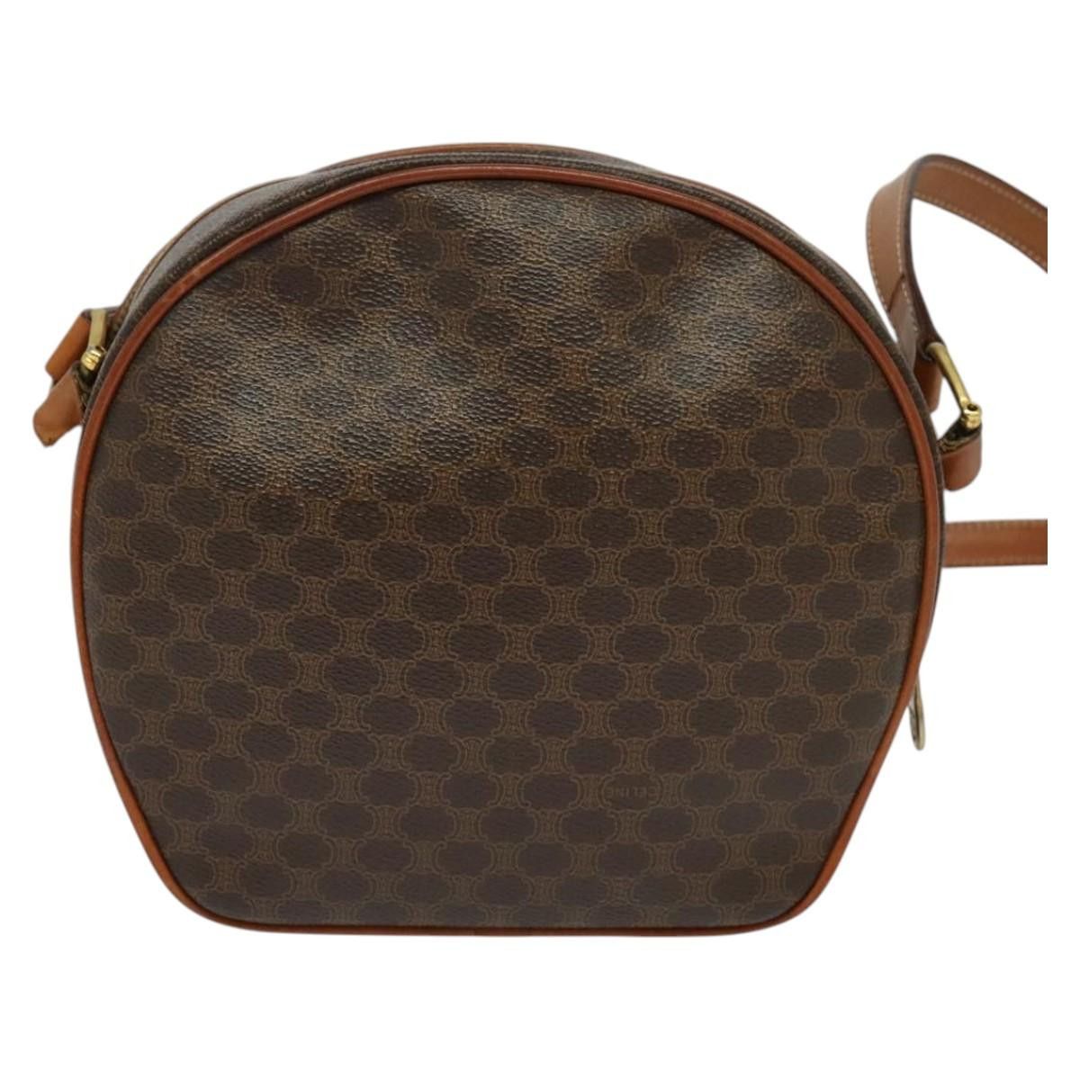 Celine CELINE Macadam Canvas Shoulder Bag Pvc Leather Brown Gold Size ONE SIZE - 3 Thumbnail
