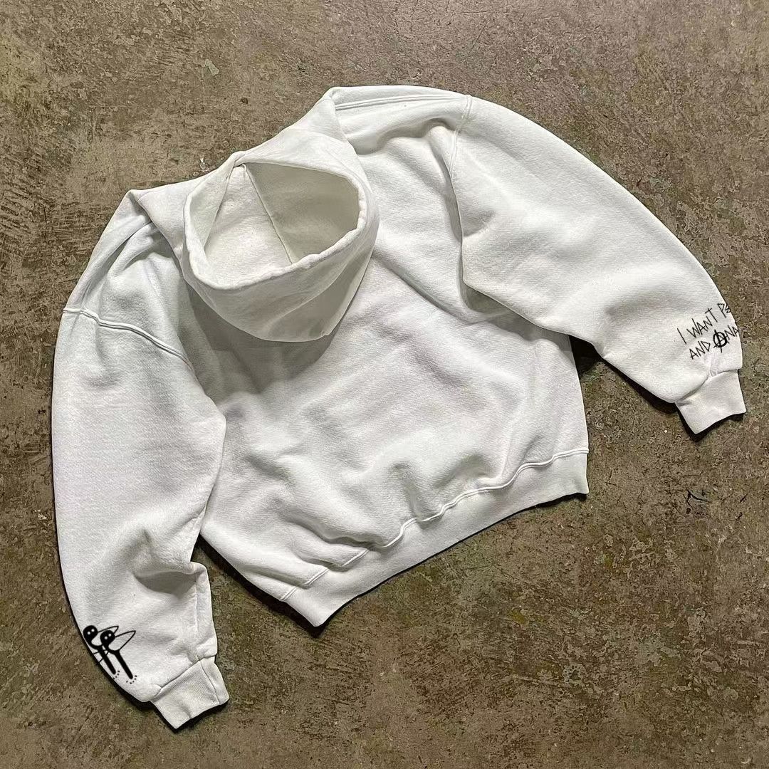 Japanese Brand × Vintage White casual retro dinosaur print cotton hoodie Size US L / EU 52-54 / 3 - 2 Thumbnail