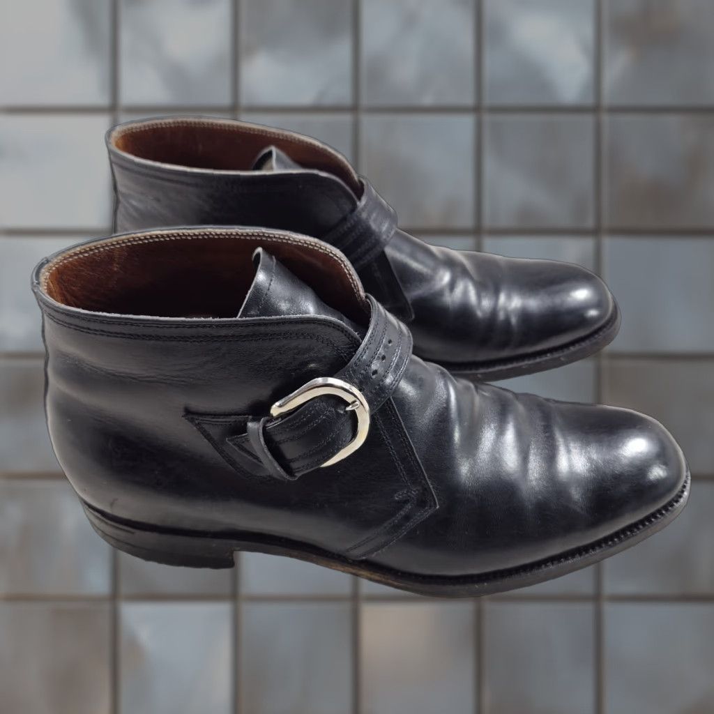 Vintage VINTAGE LeeKee Kowloon Ankle Buckle Boots Mens Sz 11 Leather Black Boots Mens Size 11 Leather Hong Kong Retro Logo Buckle Dress Boots Size US 11 / EU 44 - 1 Thumbnail