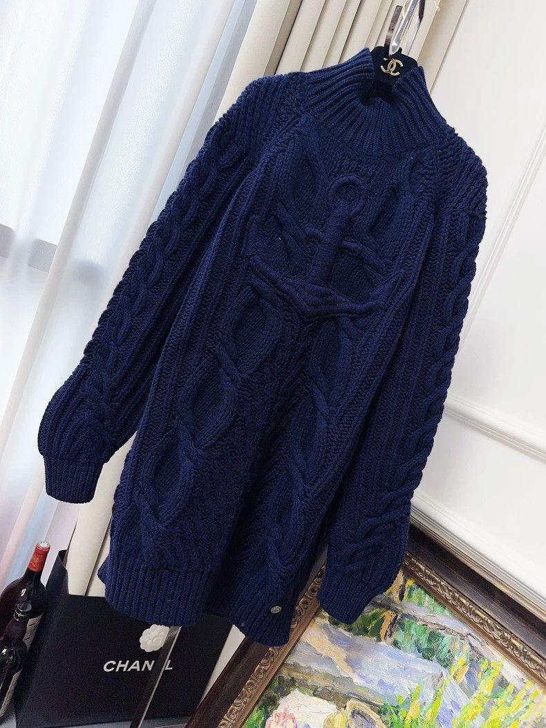 Chanel Chanel Cruise series dark blue medium and long knitted swe Size XS / US 0-2 / IT 36-38 - 1 Thumbnail