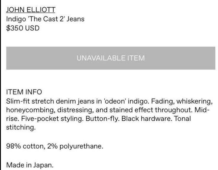 John Elliott John Elliot The Cast 2 “Odeon” Jeans Size US 36 / EU 52 - 7 Thumbnail