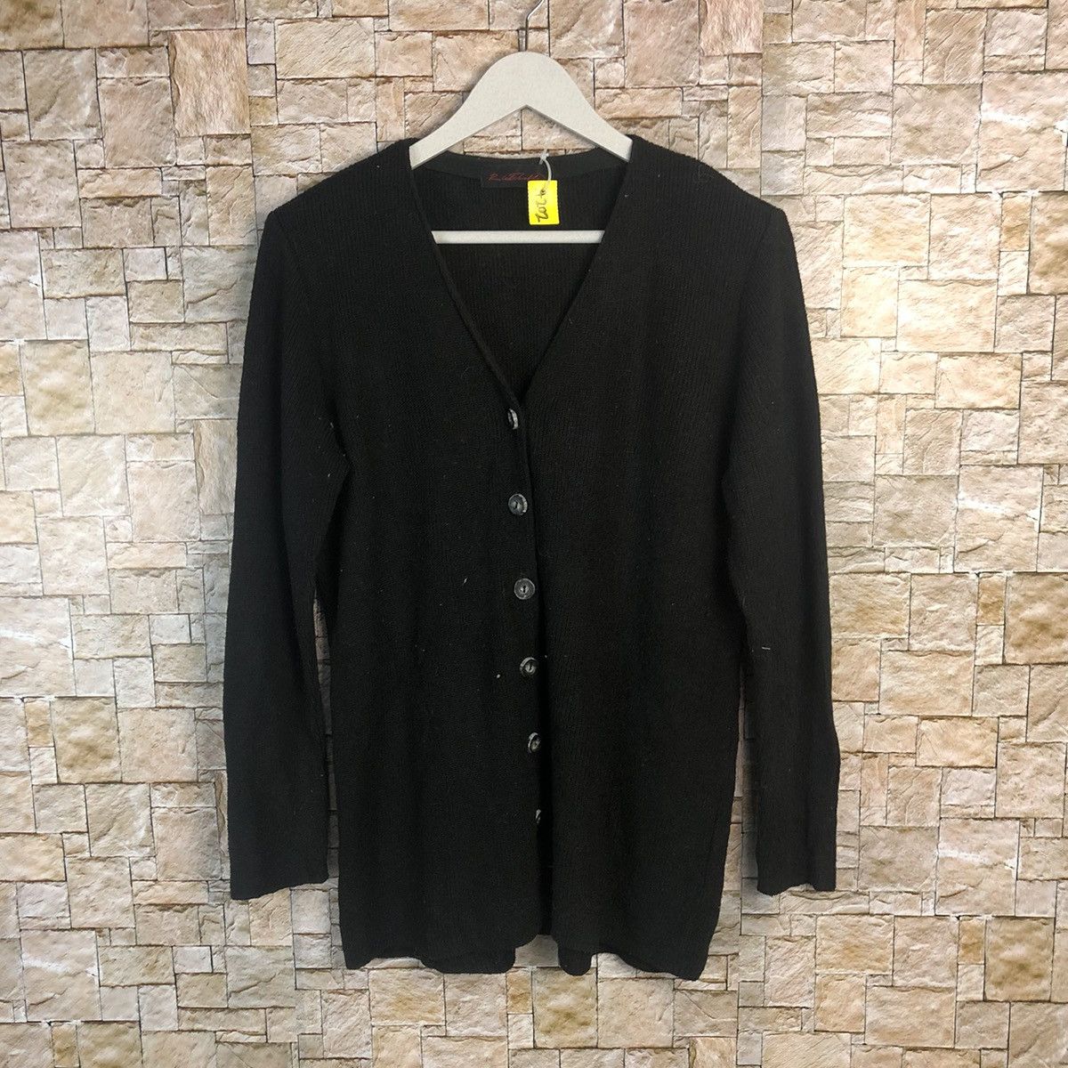 Homespun Knitwear × Japanese Brand Rich Hoble Black Cardigan Knitwear #A202 Size L / US 10 / IT 46 - 1 Thumbnail