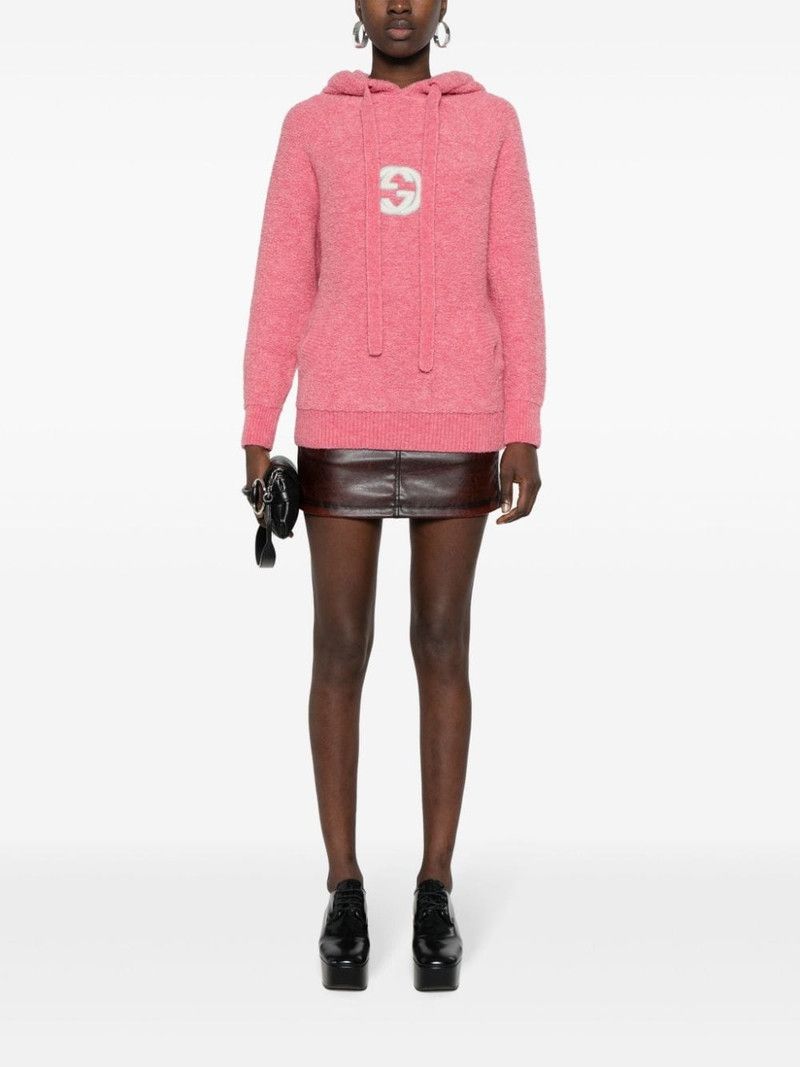 Gucci o1la5ras0526 Embroidered Soft Fabric Hooded Top in Pink Size S / US 4 / IT 40 - 2 Thumbnail