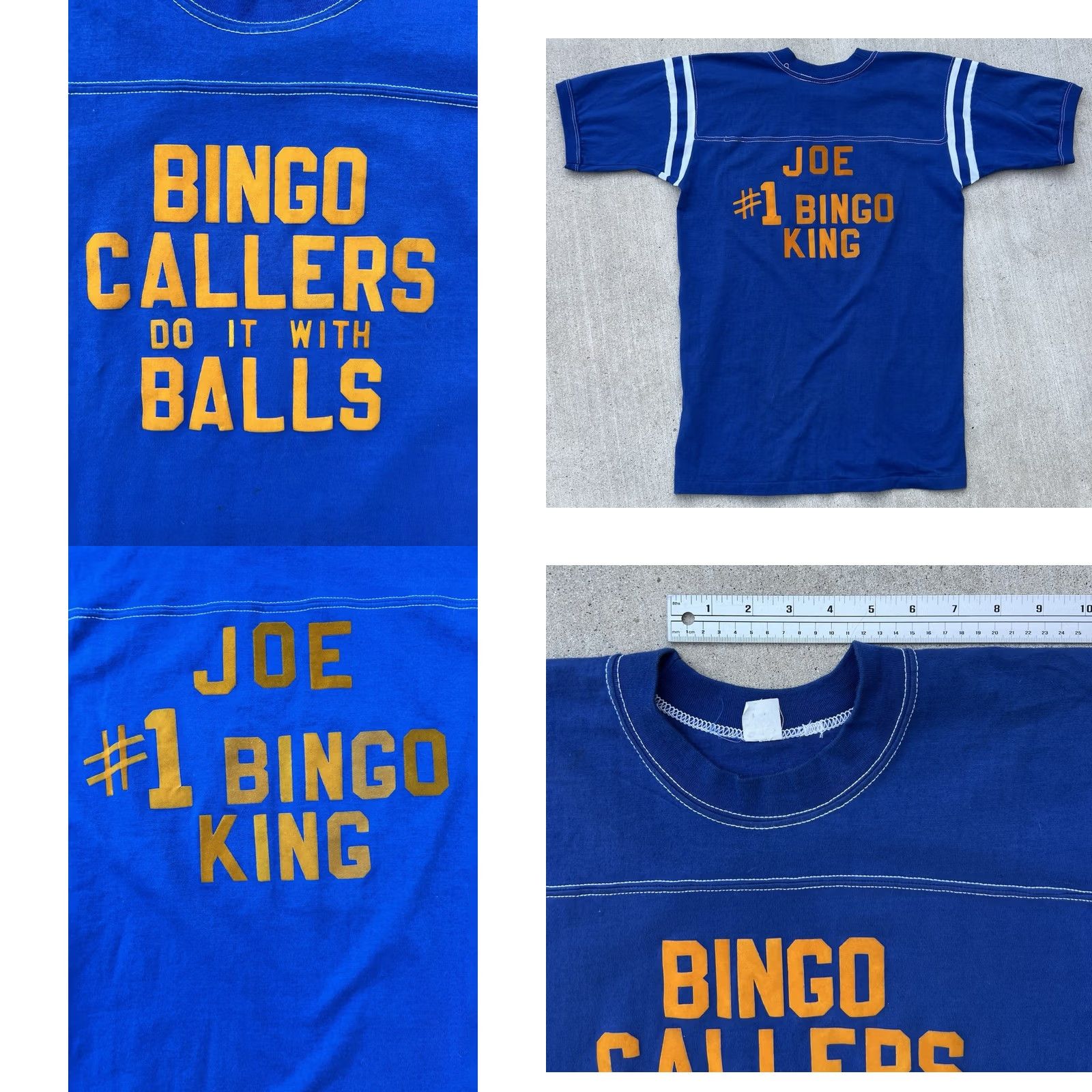 Vintage VINTAGE Bingo Callers Do It With Balls Shirt Joe #1 Bingo King Tee Blue 80s L Mens Player Shirt Size US L / EU 52-54 / 3 - 10 Thumbnail