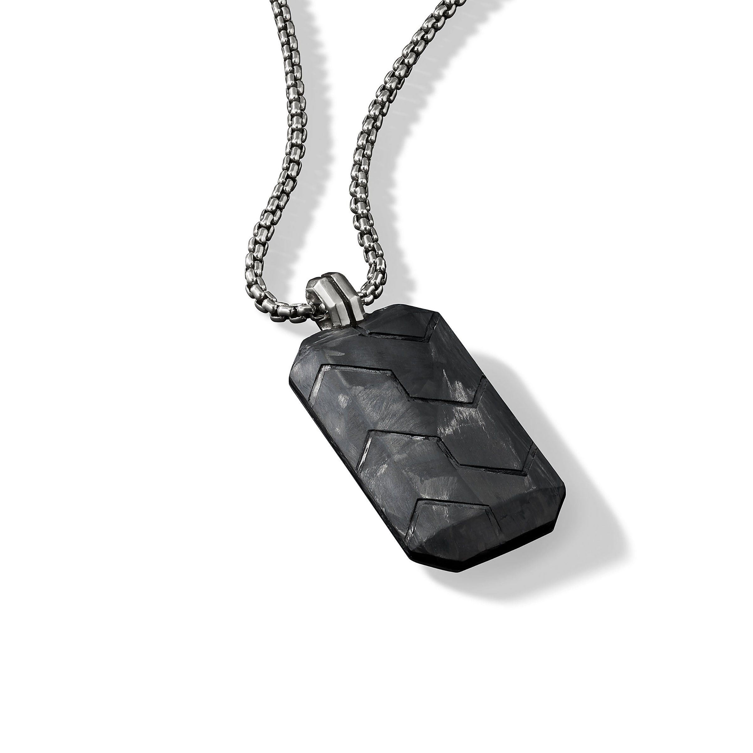 David Yurman o1w1db10526 D15592M /Size 7/Forged Carbon Tag in Silver Size ONE SIZE - 3 Thumbnail