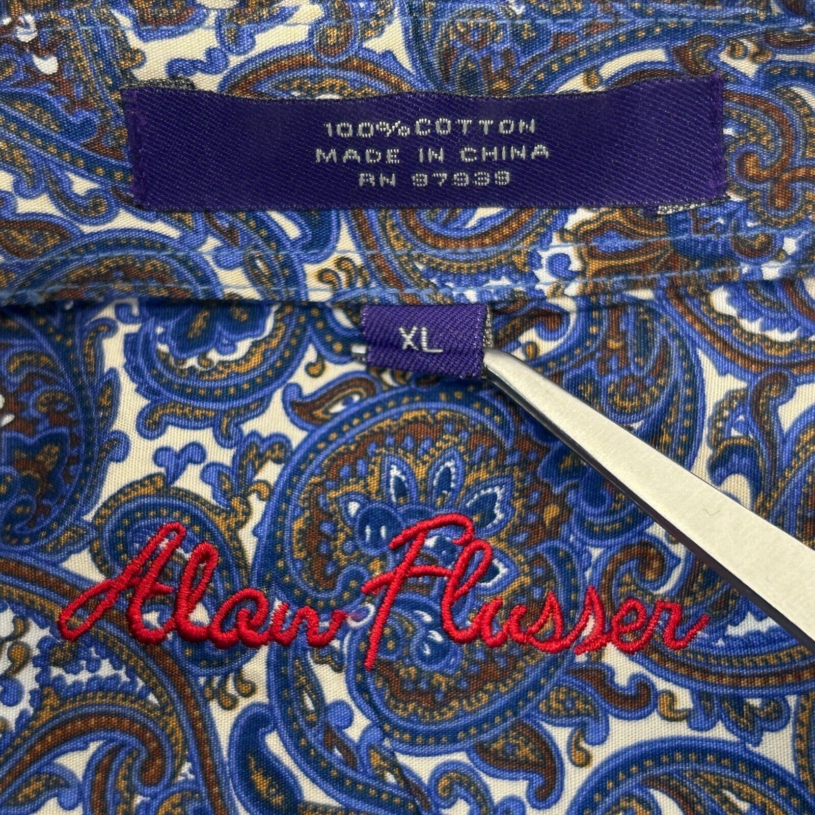 Alan Flusser Alan Flusser Paisley Button Front Shirt XL X-Large Size US XL / EU 56 / 4 - 4 Thumbnail