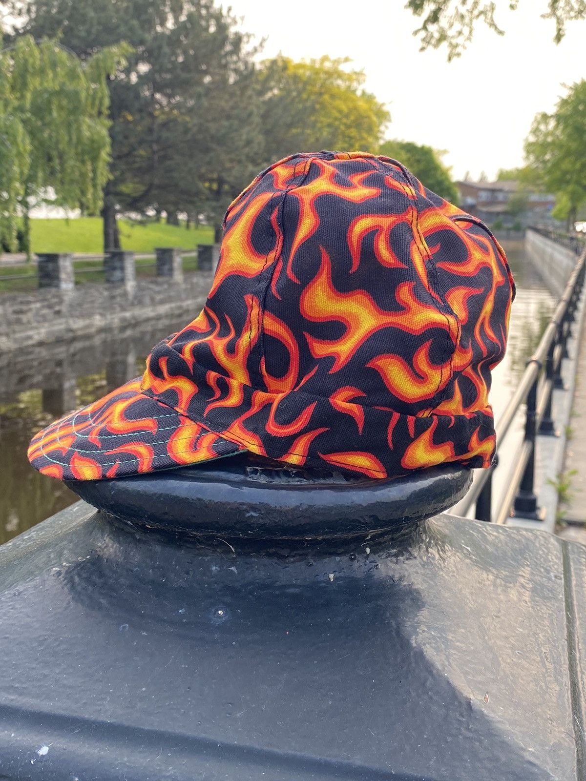 Vintage 🔥 Vintage Flame Racing Cap – Made in USA – 90s Y2K Style Size ONE SIZE - 5 Thumbnail