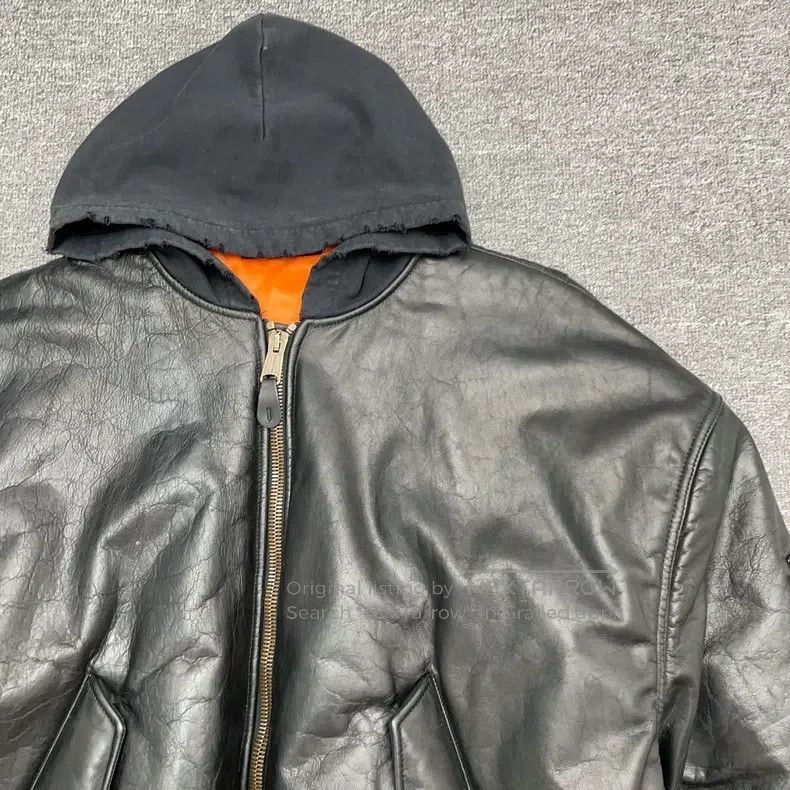 Balenciaga Balenciaga Hooded Patchwork Heavy Duty Leather Jacket Size US S / EU 44-46 / 1 - 4 Thumbnail