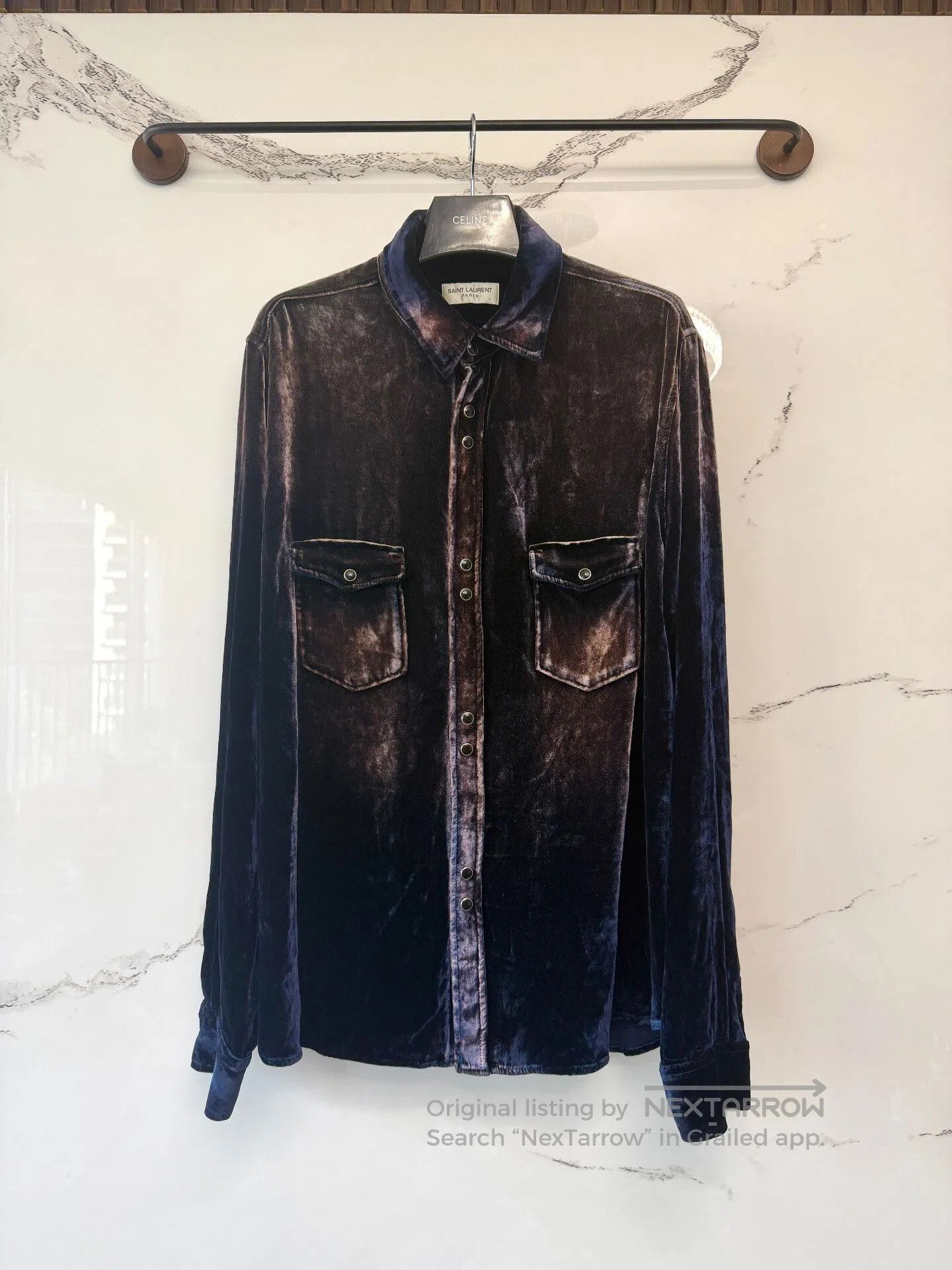 Saint Laurent Paris saint laurent gradient velvet shirt. Size US XXL / EU 58 / 5 - 1 Thumbnail