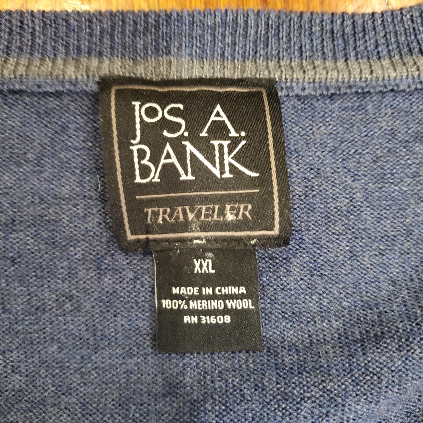 Jos. A. Bank Jos. A. Bank Sweater Mens 2XL Blue Traveler Merino Wool V-Neck Pullover Knit Size US XXL / EU 58 / 5 - 5 Thumbnail