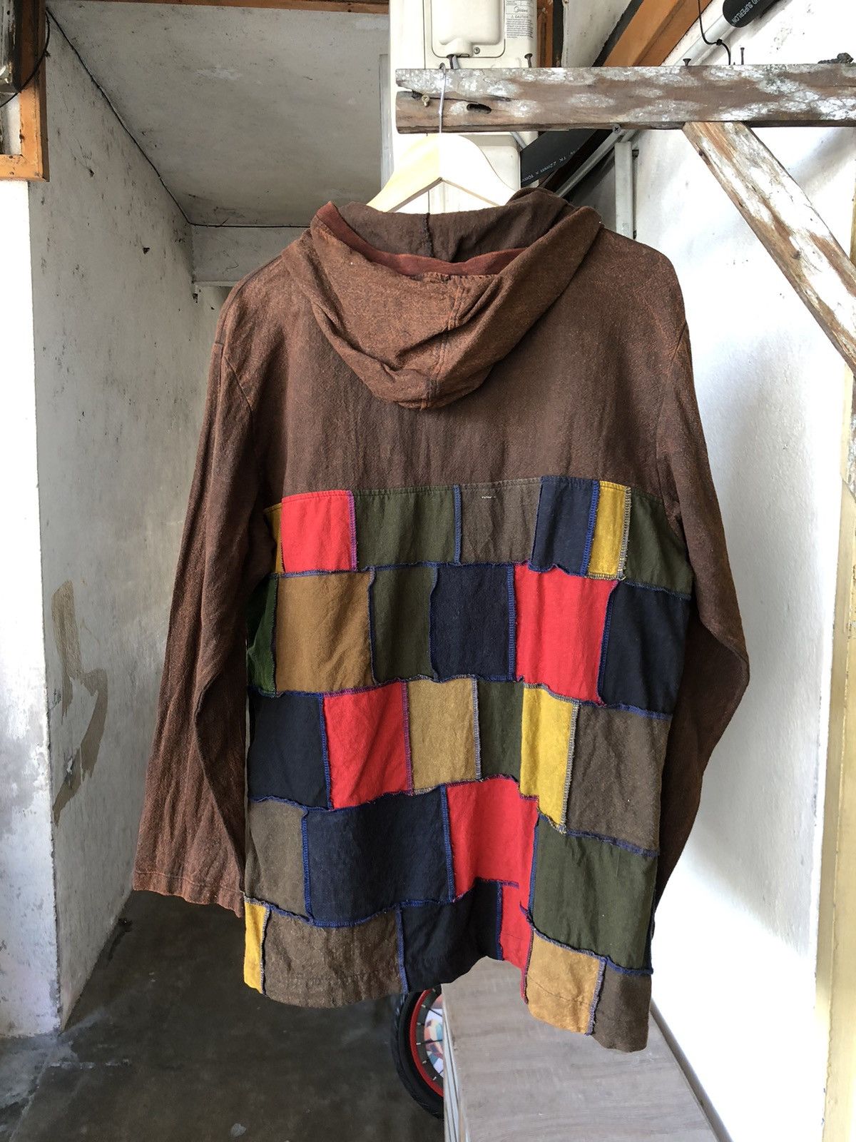 Vintage Unbrands Patchwork Zipper Jacket Hoodie Size US L / EU 52-54 / 3 - 2 Thumbnail