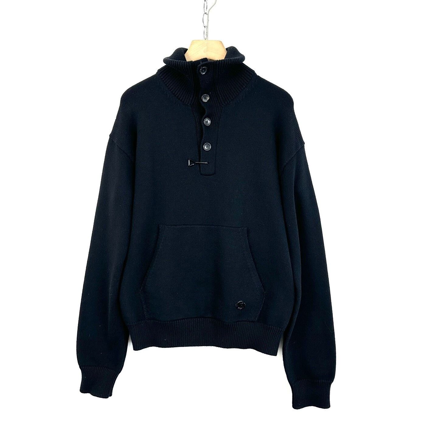 Louis Vuitton Louis Vuitton Black Wool Polo Collar Sweater Size US M / EU 48-50 / 2 - 1 Thumbnail
