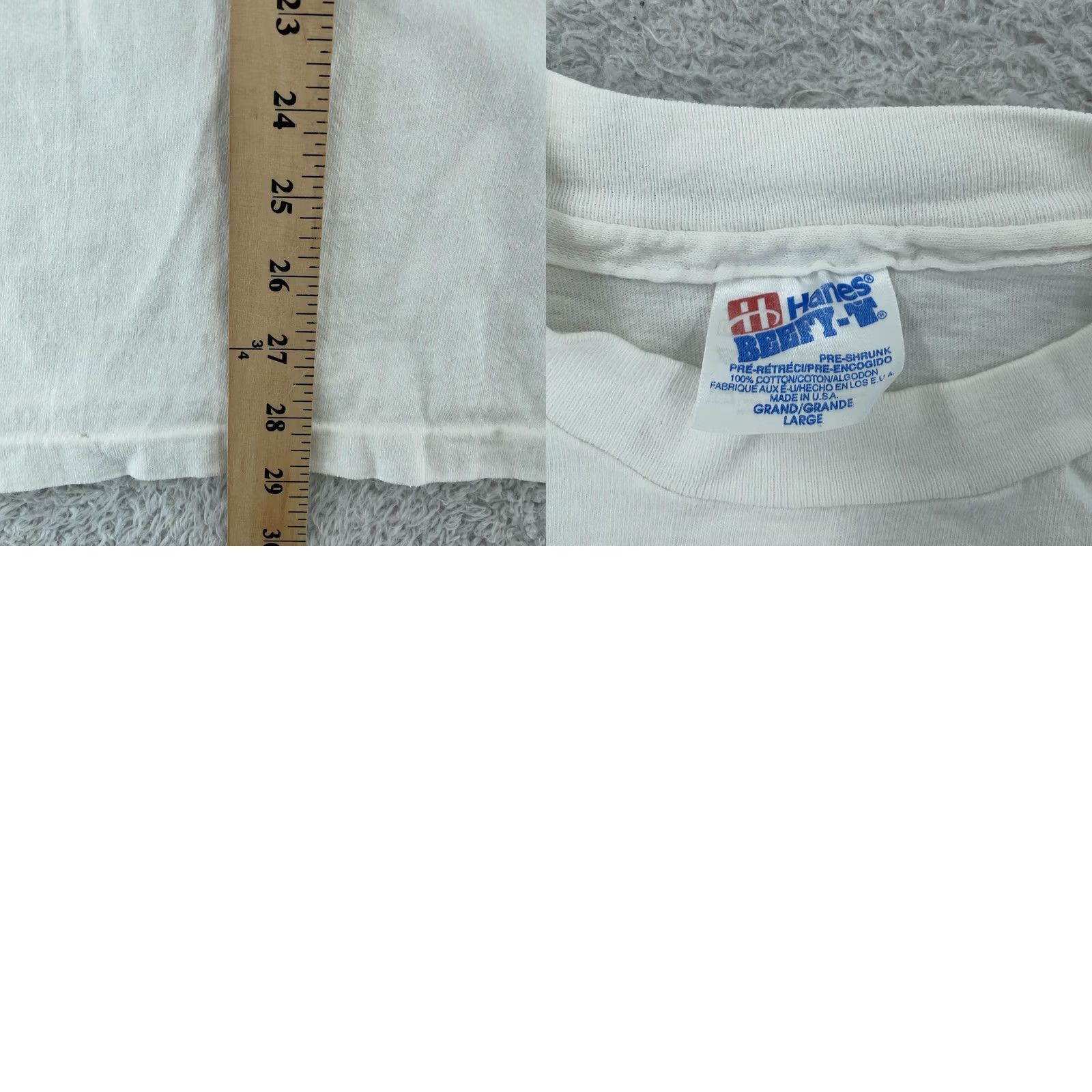 Hanes VINTAGE Wolf Park T-Shirt Mens L White USA 90s Outdoor Graphic Print Hanes Shirt Mens Size US L / EU 52-54 / 3 - 8 Thumbnail