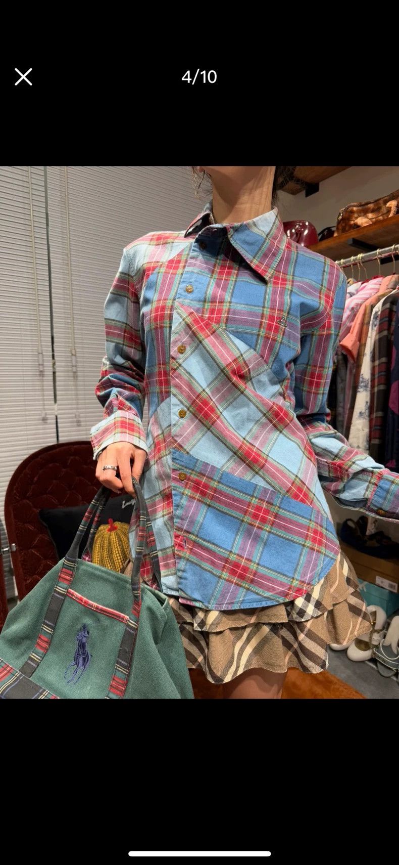 Vivienne Westwood Vivienne Westwood A slanted plaid shirt Size M / US 6-8 / IT 42-44 - 3 Thumbnail
