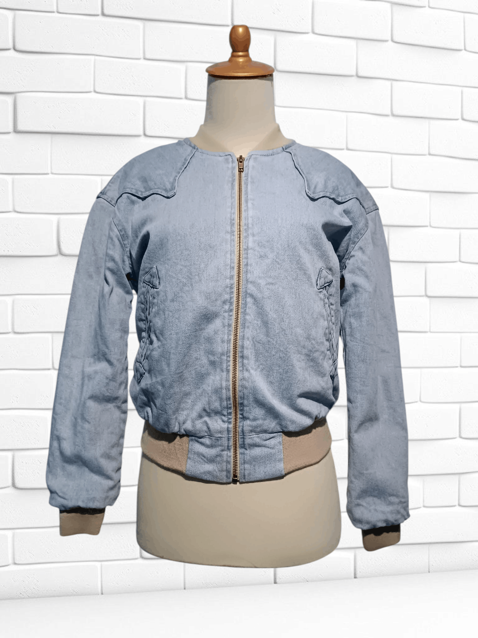 Nanushka Sherpa Trucker Denim Jacket Western Style Size XS / US 0-2 / IT 36-38 - 1 Thumbnail